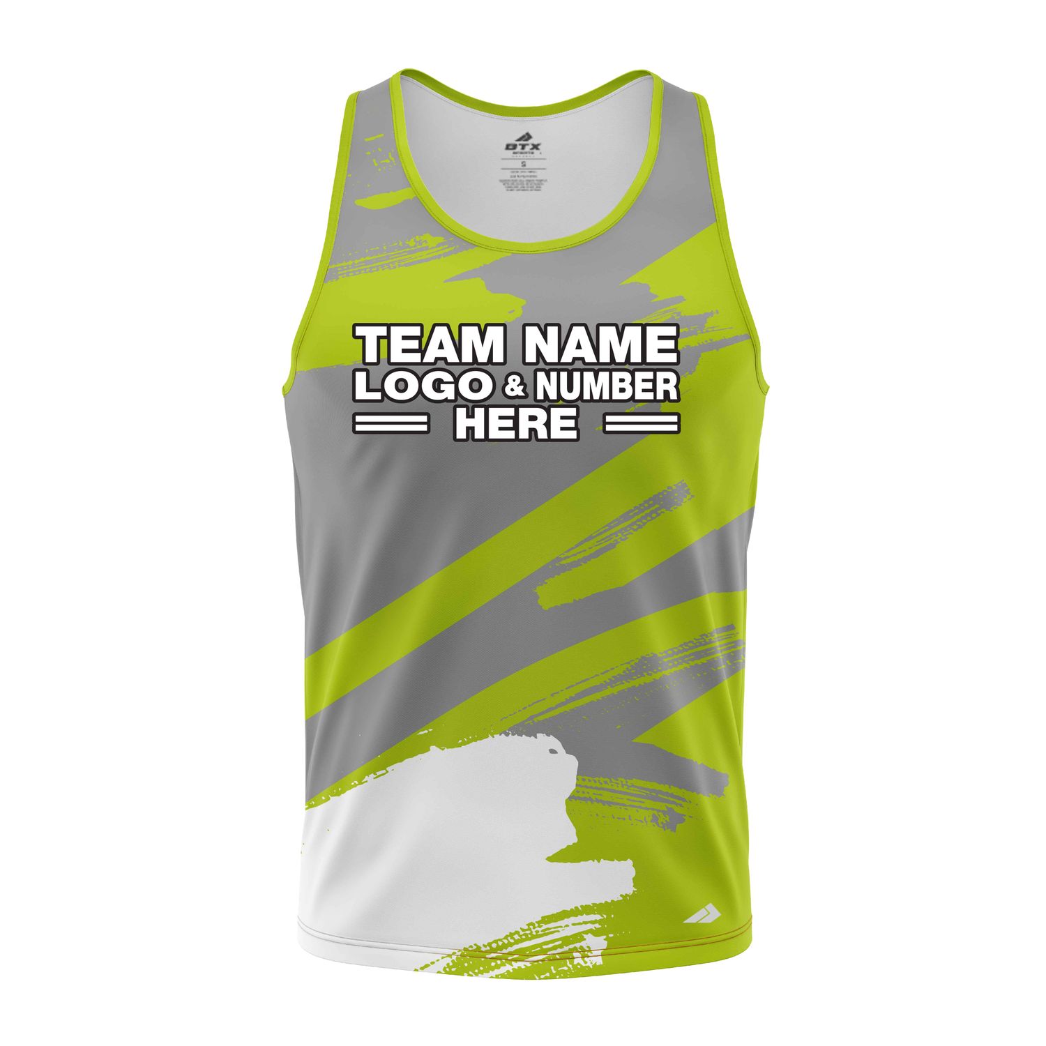 Custom Fully Sublimated Paint Brush Tie Dye Pattern Gray Green Performance Tank Top 18771