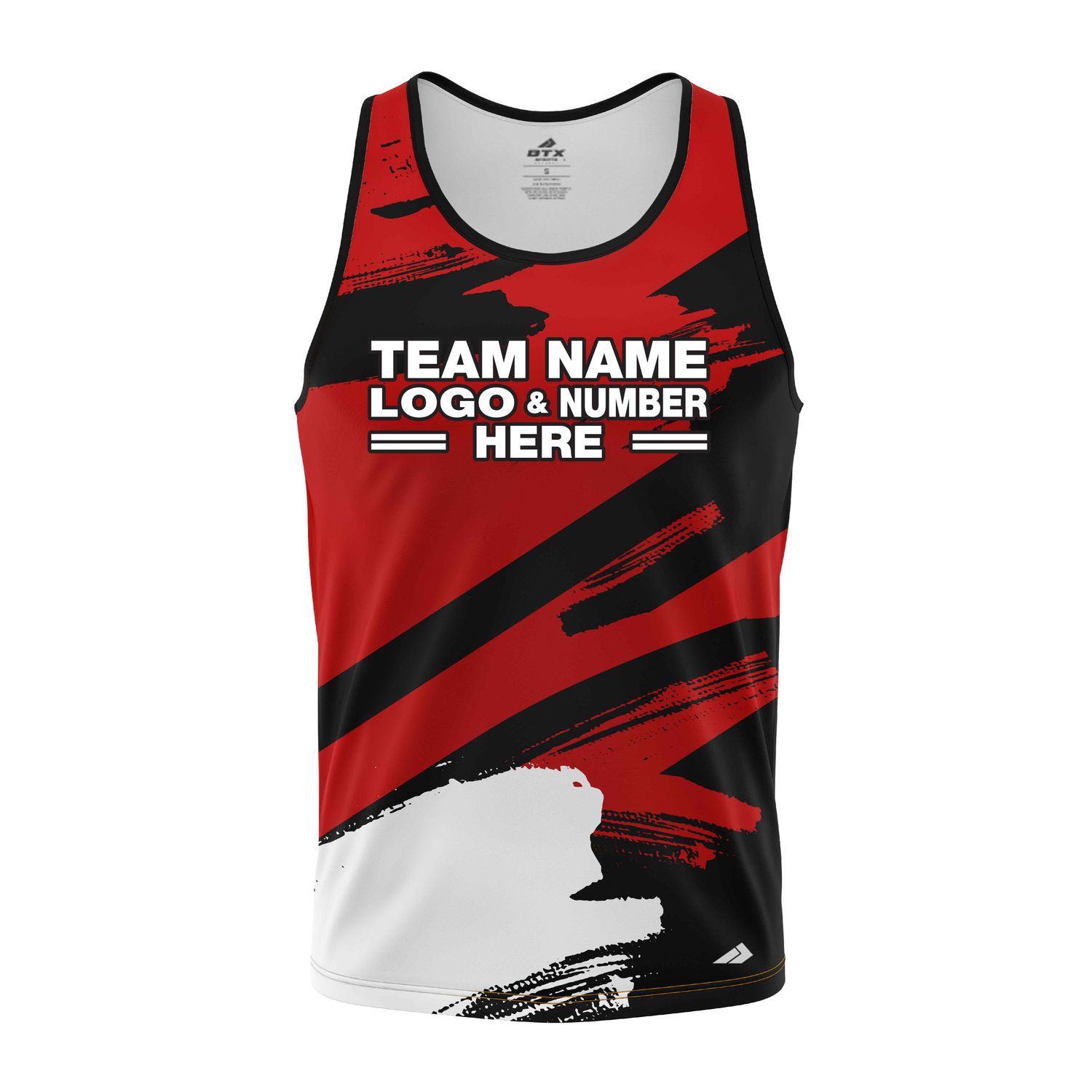 Custom Fully Sublimated Paint Brush Tie Dye Pattern Red Black Performance Tank Top 18775