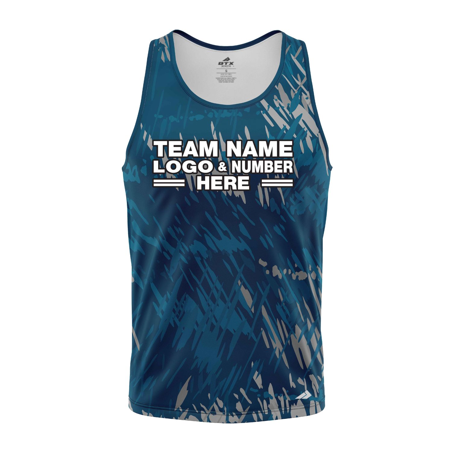 Custom Fully Sublimated Vibrant Tie Dye Pattern Teal Performance Tank Top