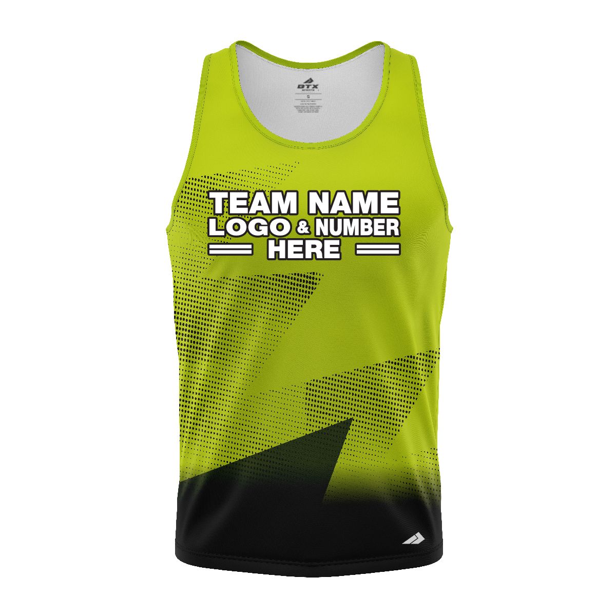 Custom Fully Sublimated Gradient Neon Pattern Green Performance Tank Top 18791
