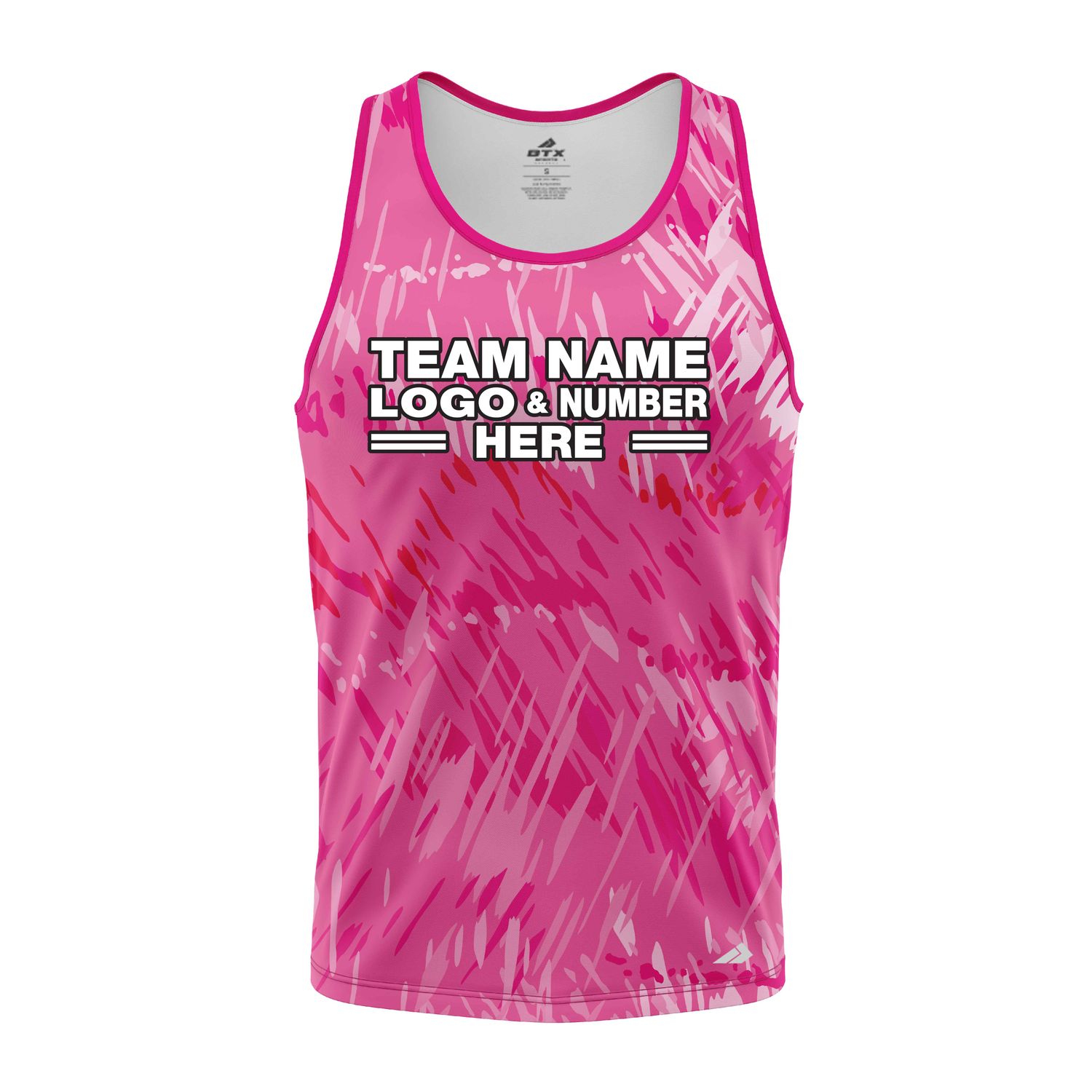 Custom Fully Sublimated Vibrant Tie Dye Pattern Pink Performance Tank Top 18803