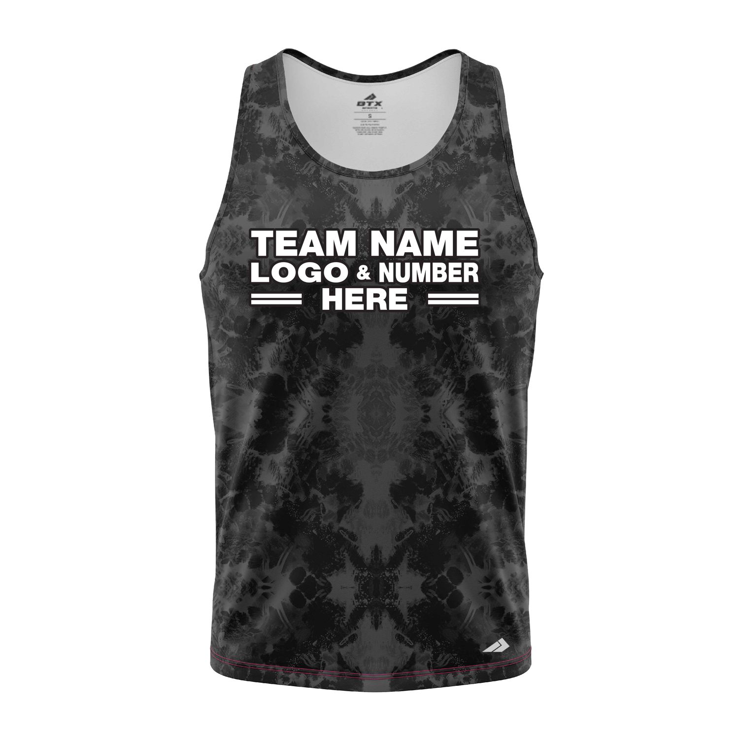 Custom Fully Sublimated Solid Tie Dye Pattern Dark Performance Tank Top 18819