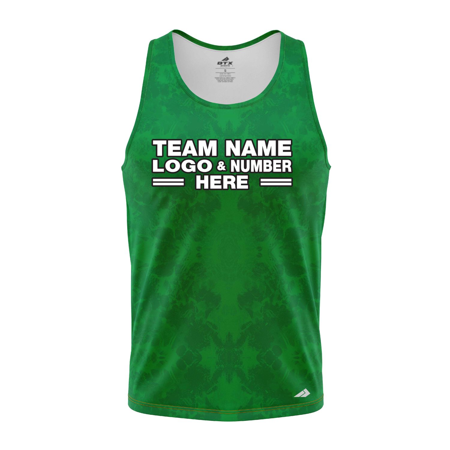 Custom Fully Sublimated Solid Tie Dye Pattern Green Performance Tank Top 18827