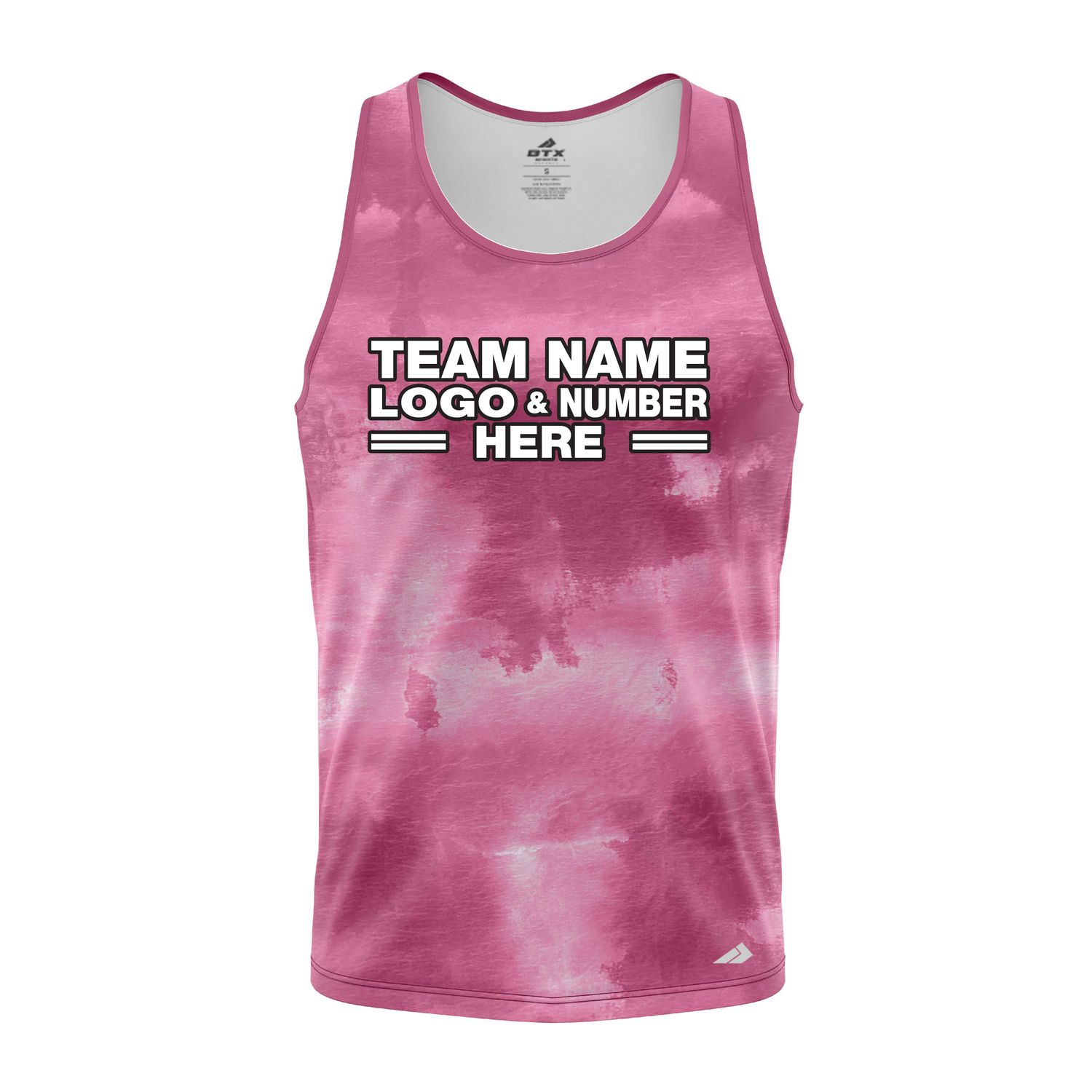 Custom Fully Sublimated Cloudy Tie Dye Pattern Pink Performance Tank Top 18895