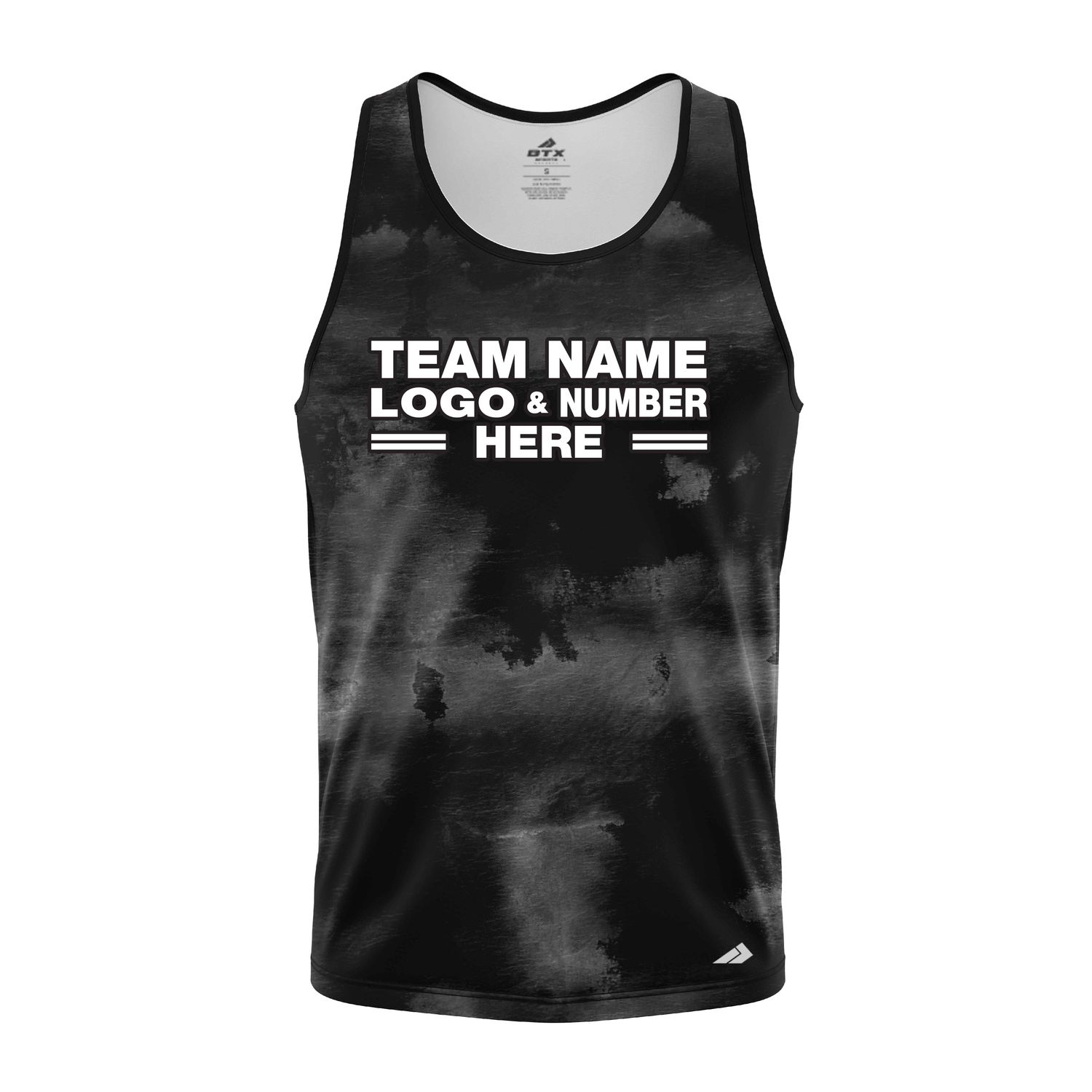Custom Fully Sublimated Cloudy Tie Dye Pattern Dark Performance Tank Top 18887
