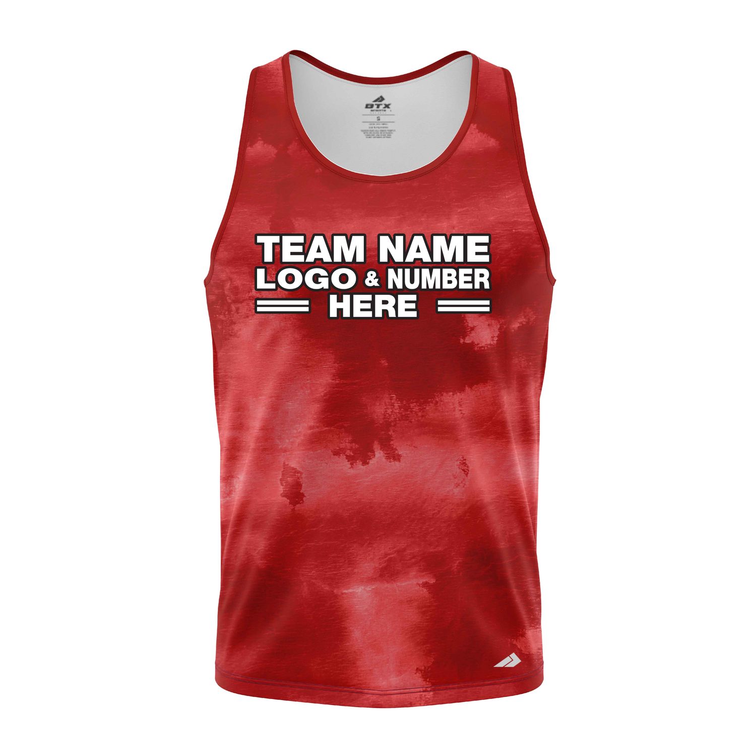 Custom Fully Sublimated Cloudy Tie Dye Pattern Red Performance Tank Top 18899