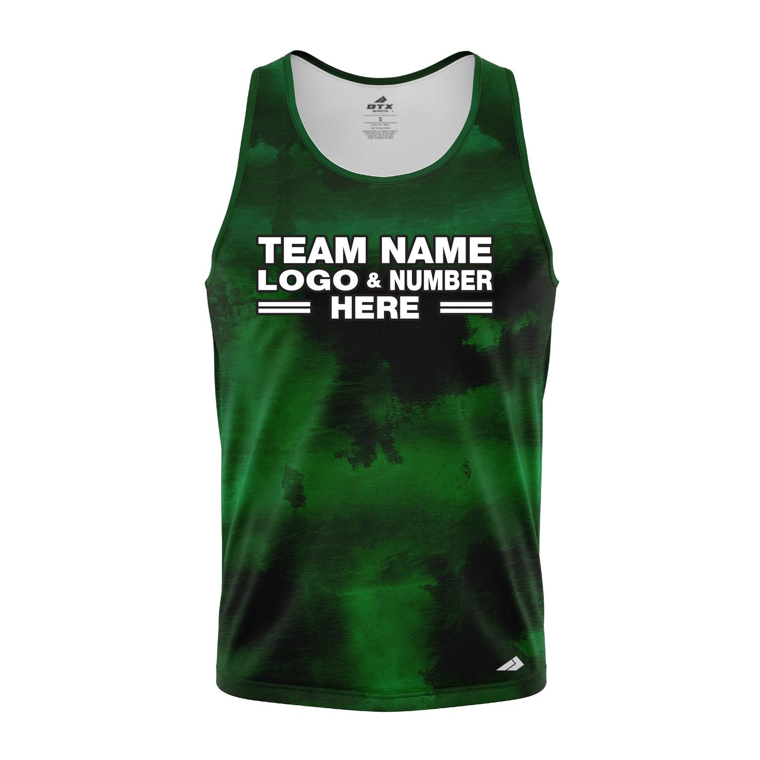 Custom Fully Sublimated Cloudy Tie Dye Pattern Green Performance Tank Top 18903