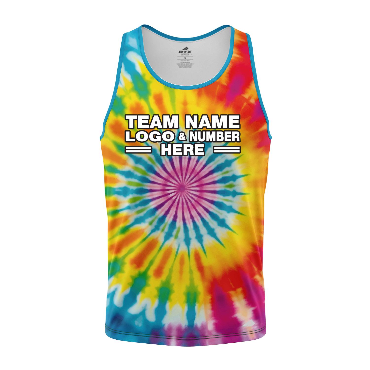 Custom Fully Sublimated Psychedelic Champions Tie Dye Pattern Multicolor Performance Tank Top 18907