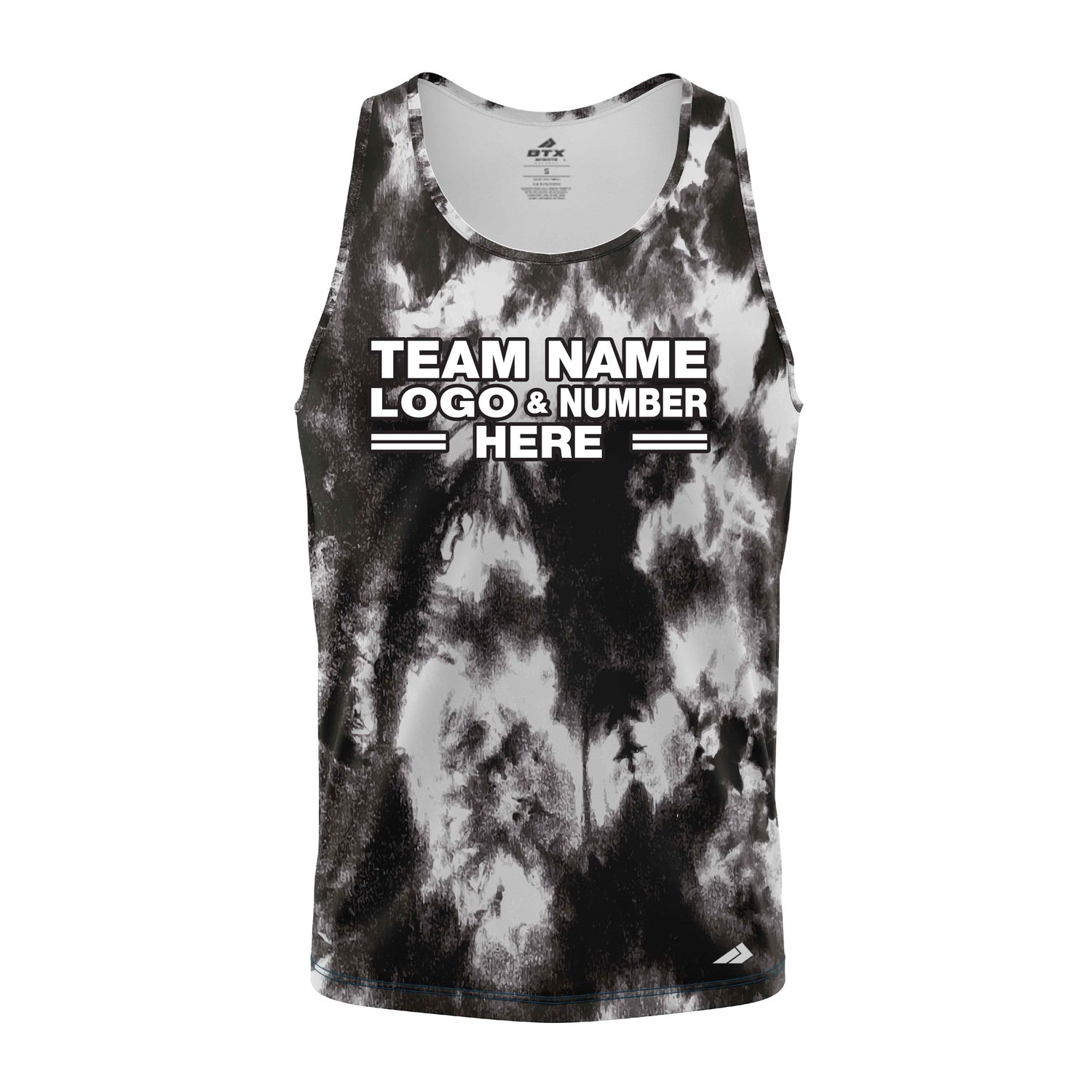 Custom Fully Sublimated Titans Tie Dye Pattern Black White Performance Tank Top 18915