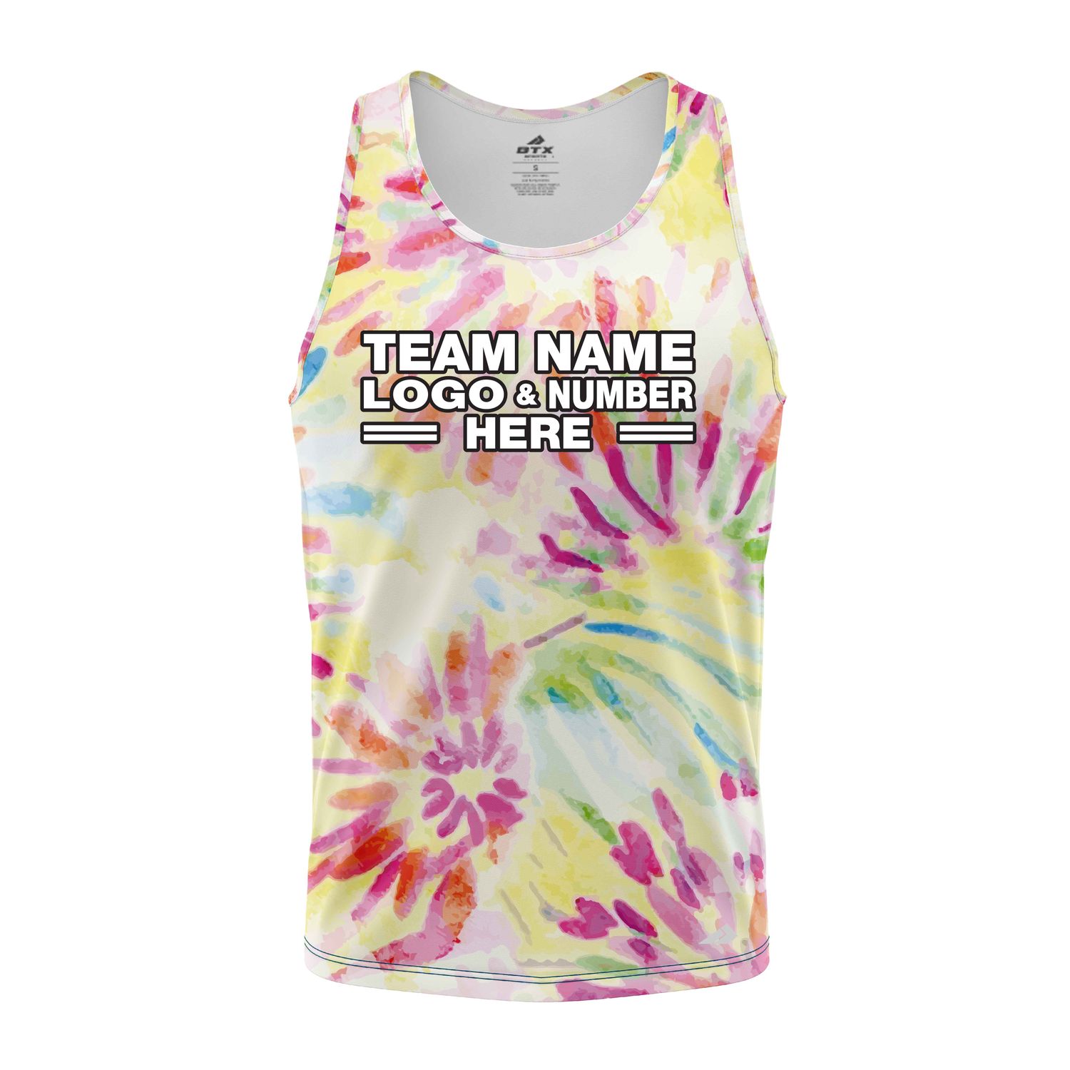 Custom Fully Sublimated Painted Fingers Tie Dye Pattern Multicolor Performance Tank Top 18919