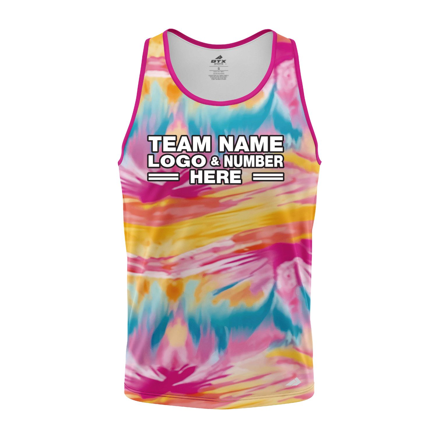 Custom Fully Sublimated Oil Tie Dye Pattern Multicolor Performance Tank Top 18923