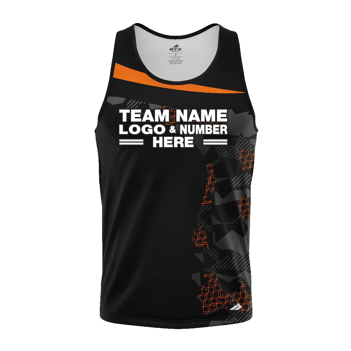 Custom Fully Sublimated Extreme Neon Pattern Orange Performance Tank Top 18931