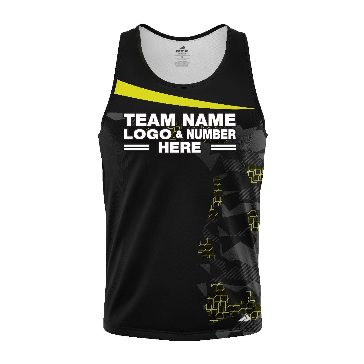 Custom Fully Sublimated Extreme Neon Pattern Yellow Performance Tank Top 18935
