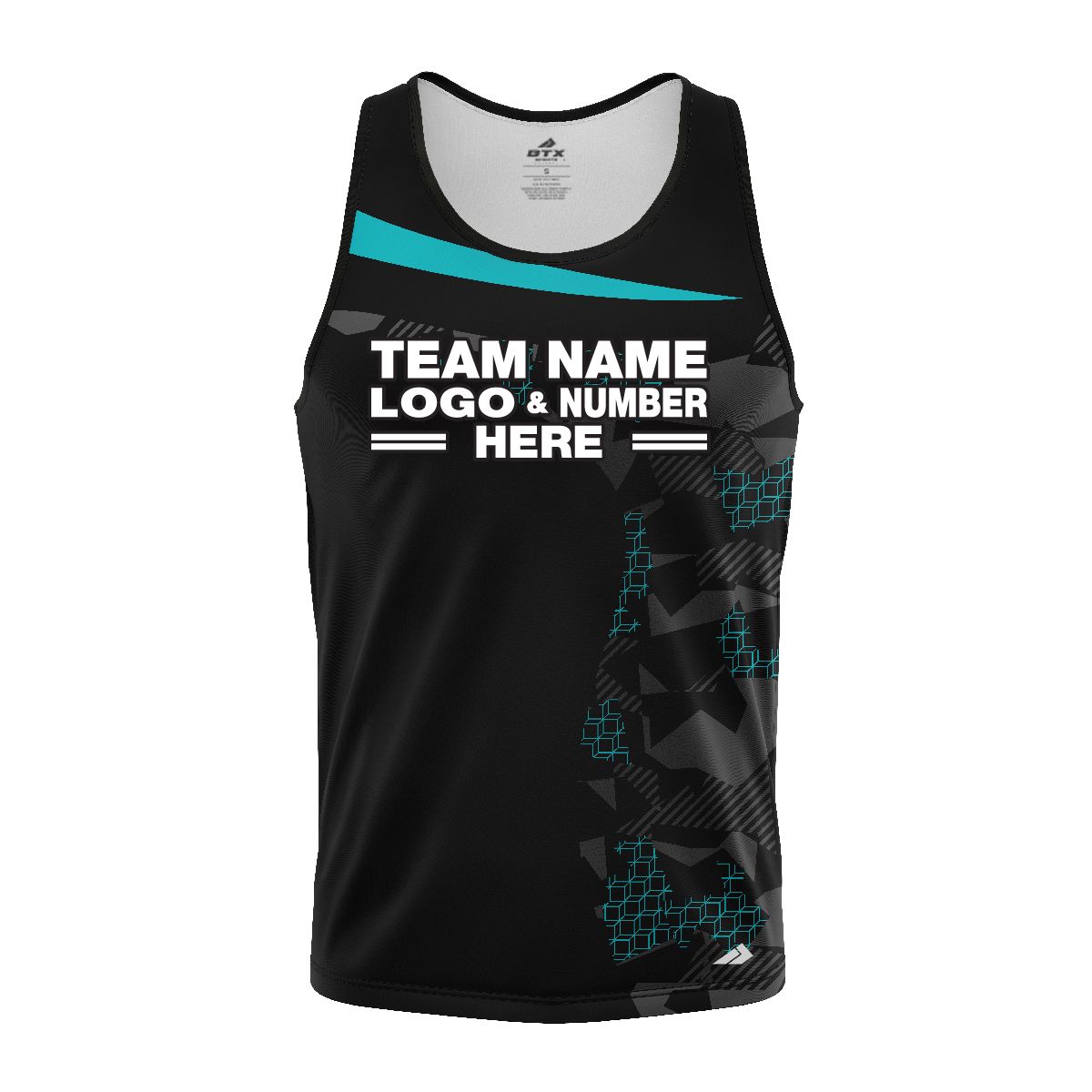 Custom Fully Sublimated Extreme Neon Pattern Teal Performance Tank Top 18939