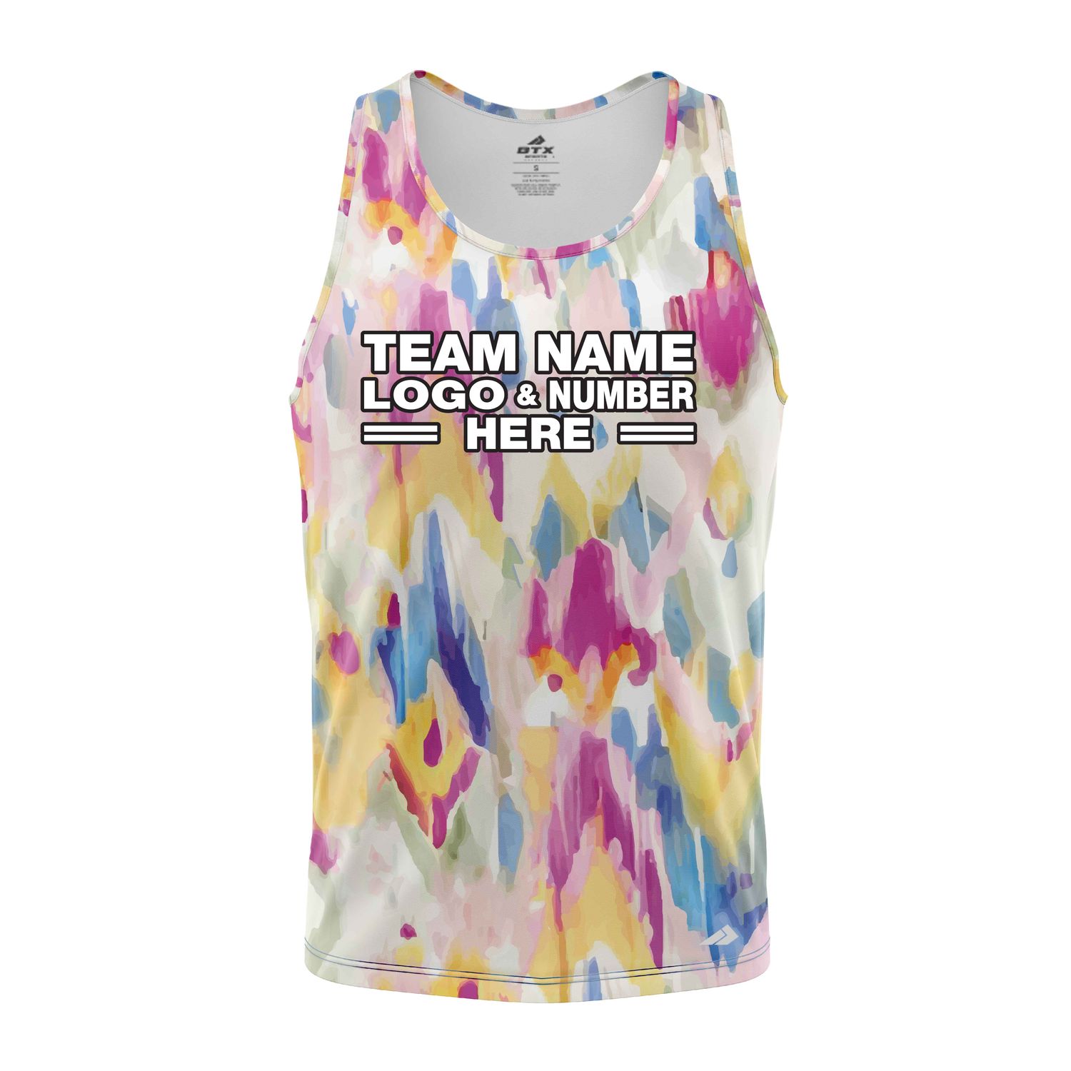 Custom Fully Sublimated Oil Tie Dye Two Pattern Multicolor Performance Tank Top 18947
