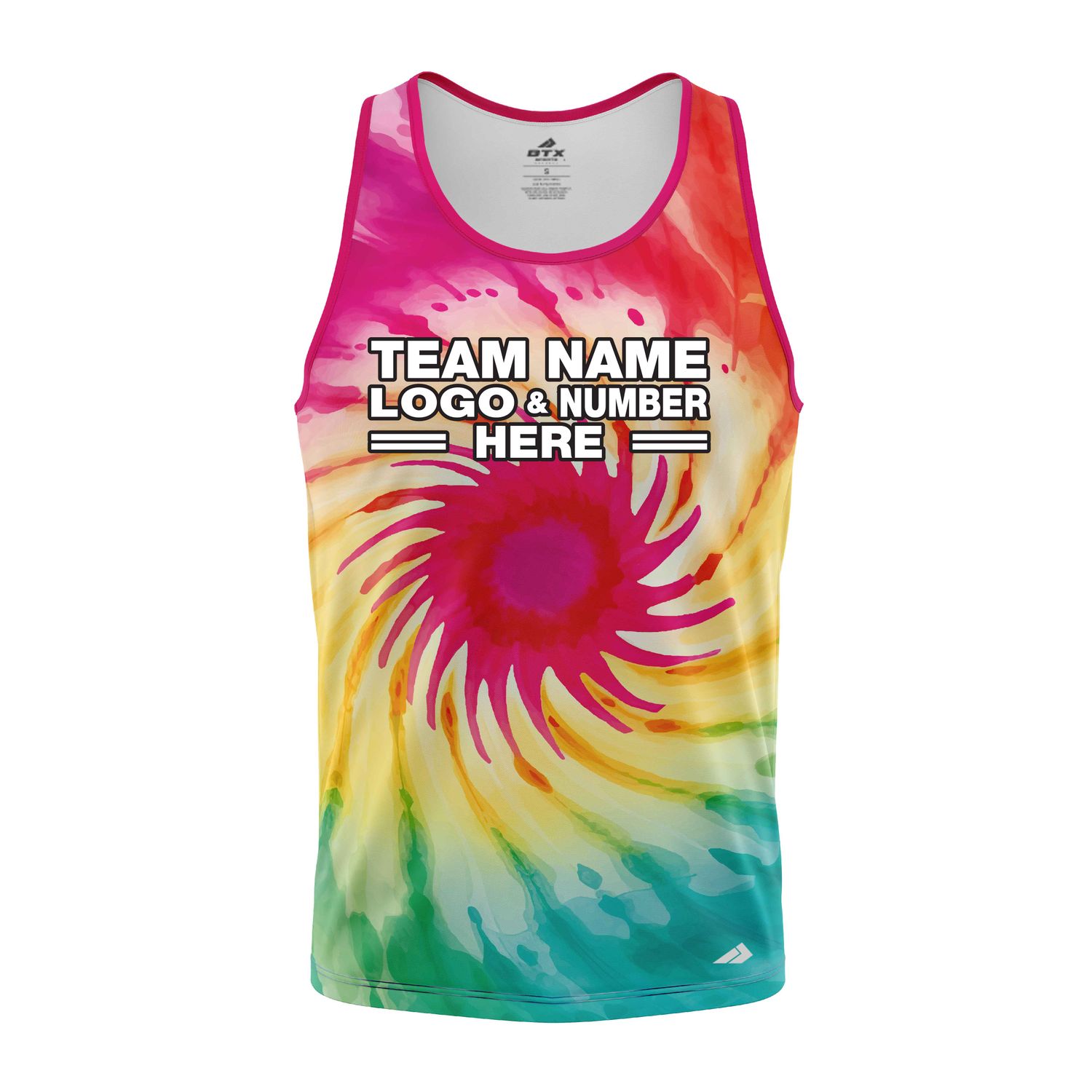 Custom Fully Sublimated Sunburst Strikers Tie Dye Pattern Multicolor Performance Tank Top 18951