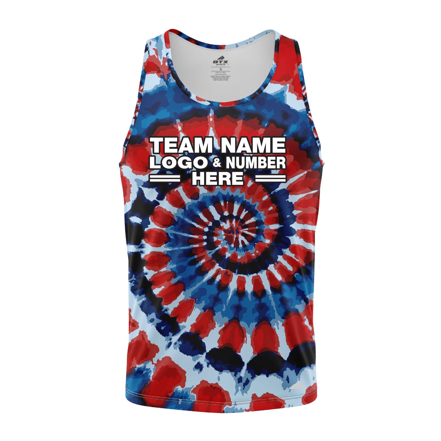 Custom Fully Sublimated Lush Legends Tie Dye Pattern Blue Red Performance Tank Top 18963
