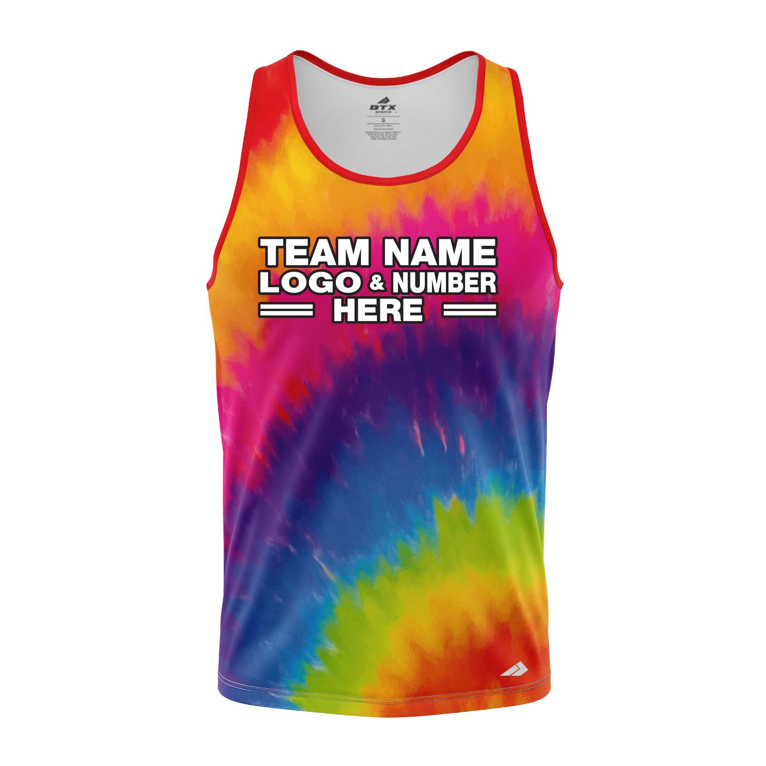 Custom Fully Sublimated Tropical Tornadoes Tie Dye Pattern Multicolor Performance Tank Top 18975