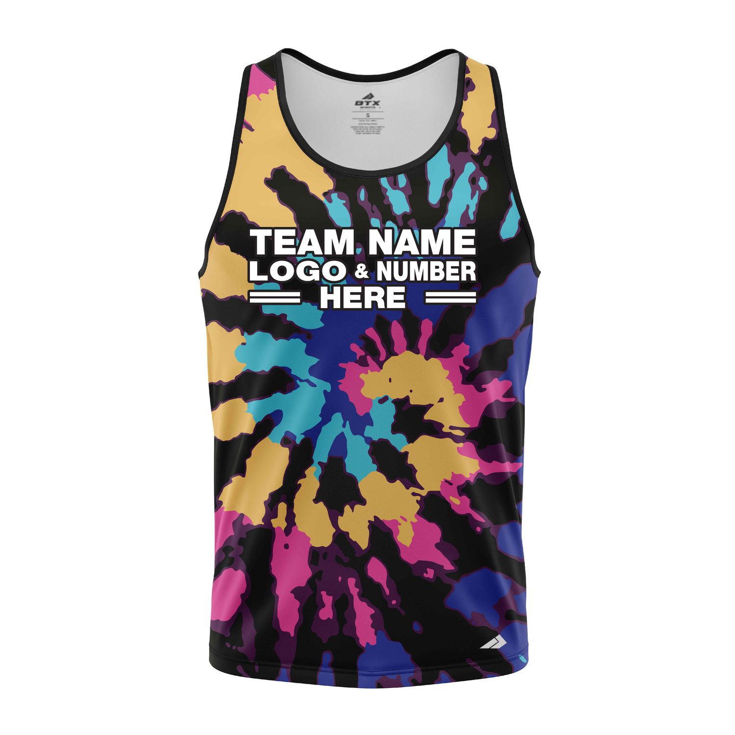 Custom Fully Sublimated Cosmic Crusaders Tie Dye Pattern Multicolor Performance Tank Top 18995