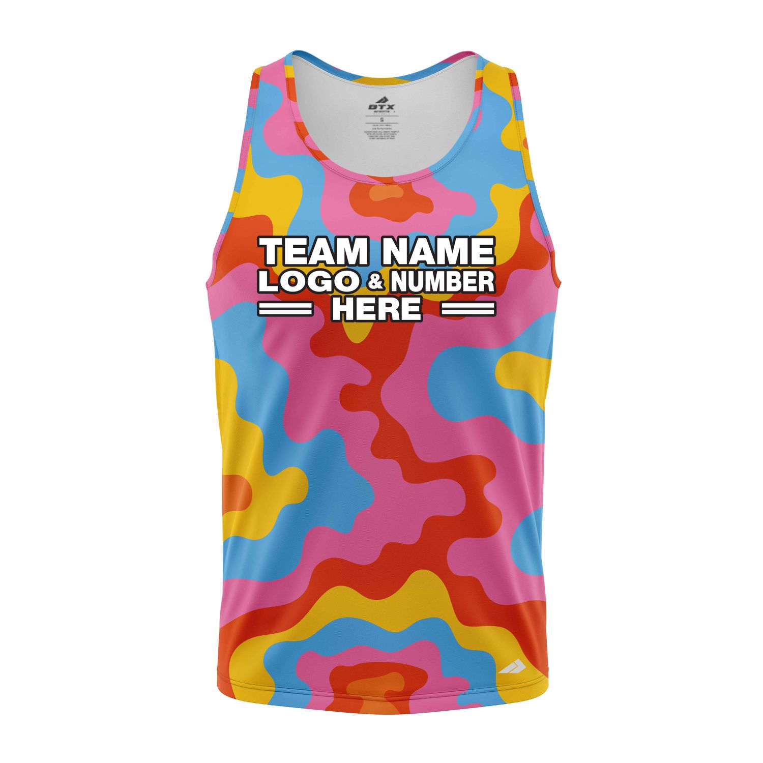 Custom Fully Sublimated Color Clash Tie Dye Pattern Multicolor Performance Tank Top 19003