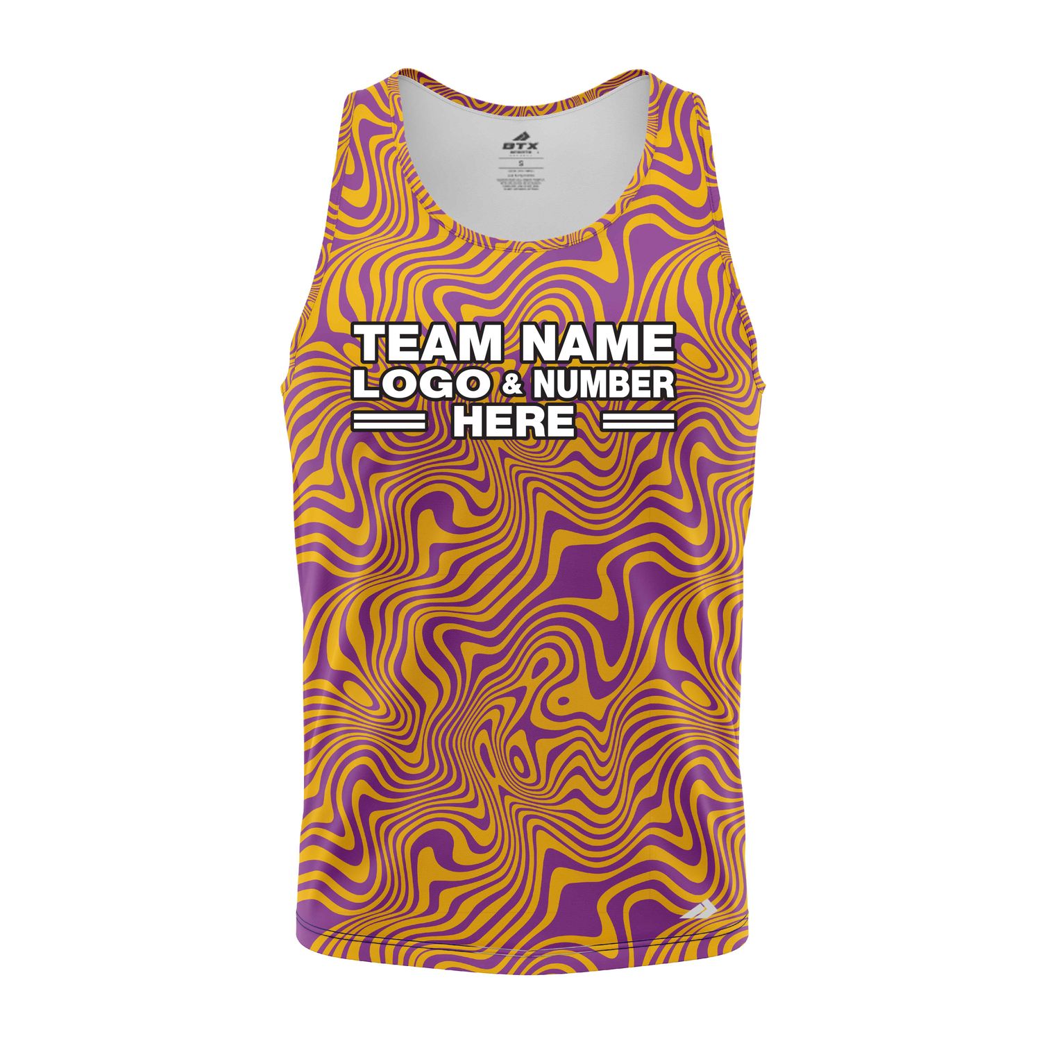 Custom Fully Sublimated Psychedelic Pioneers Tie Dye Pattern Orange Purple Performance Tank Top 19015