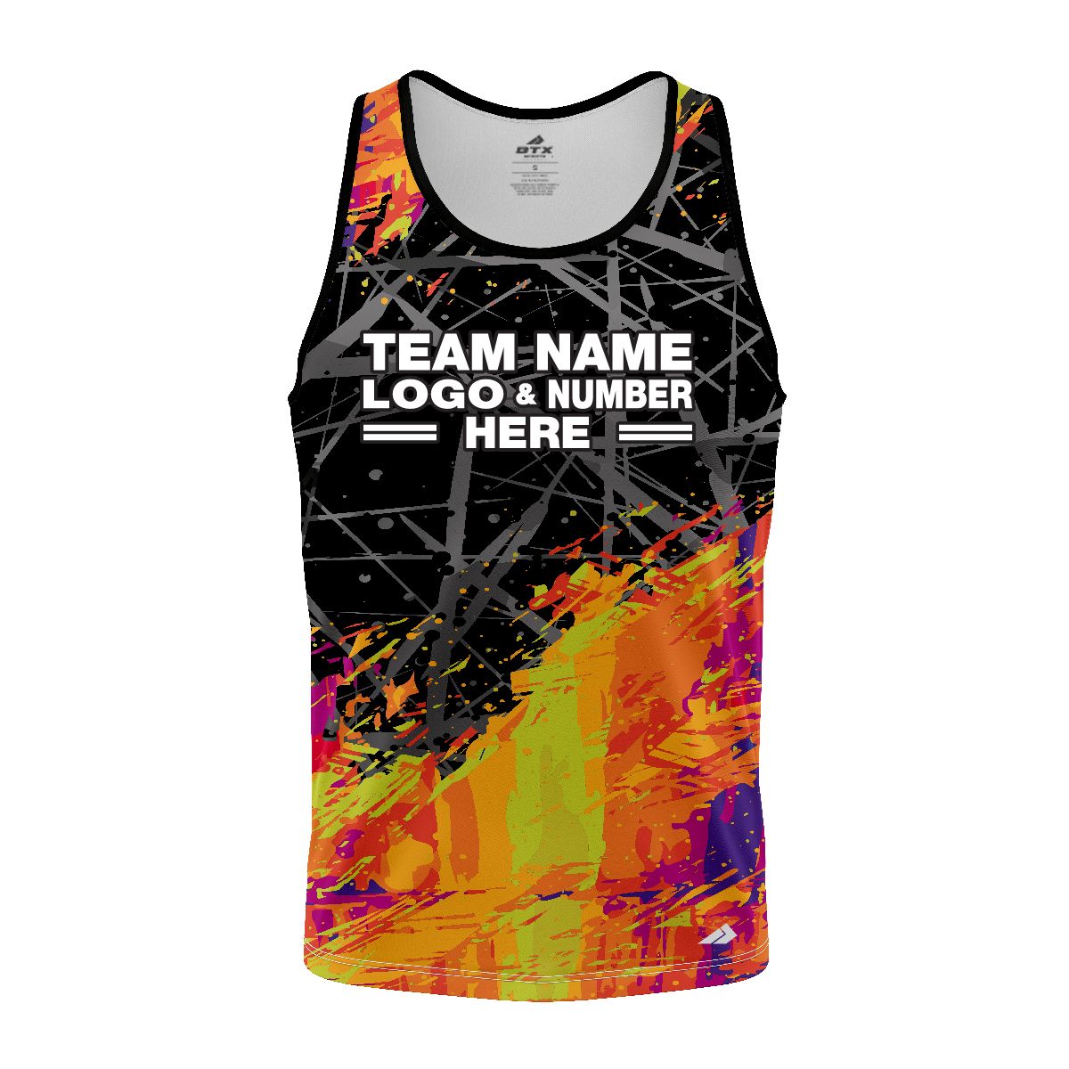Custom Fully Sublimated Crazy Neon Pattern Multicolor Performance Tank Top 19019
