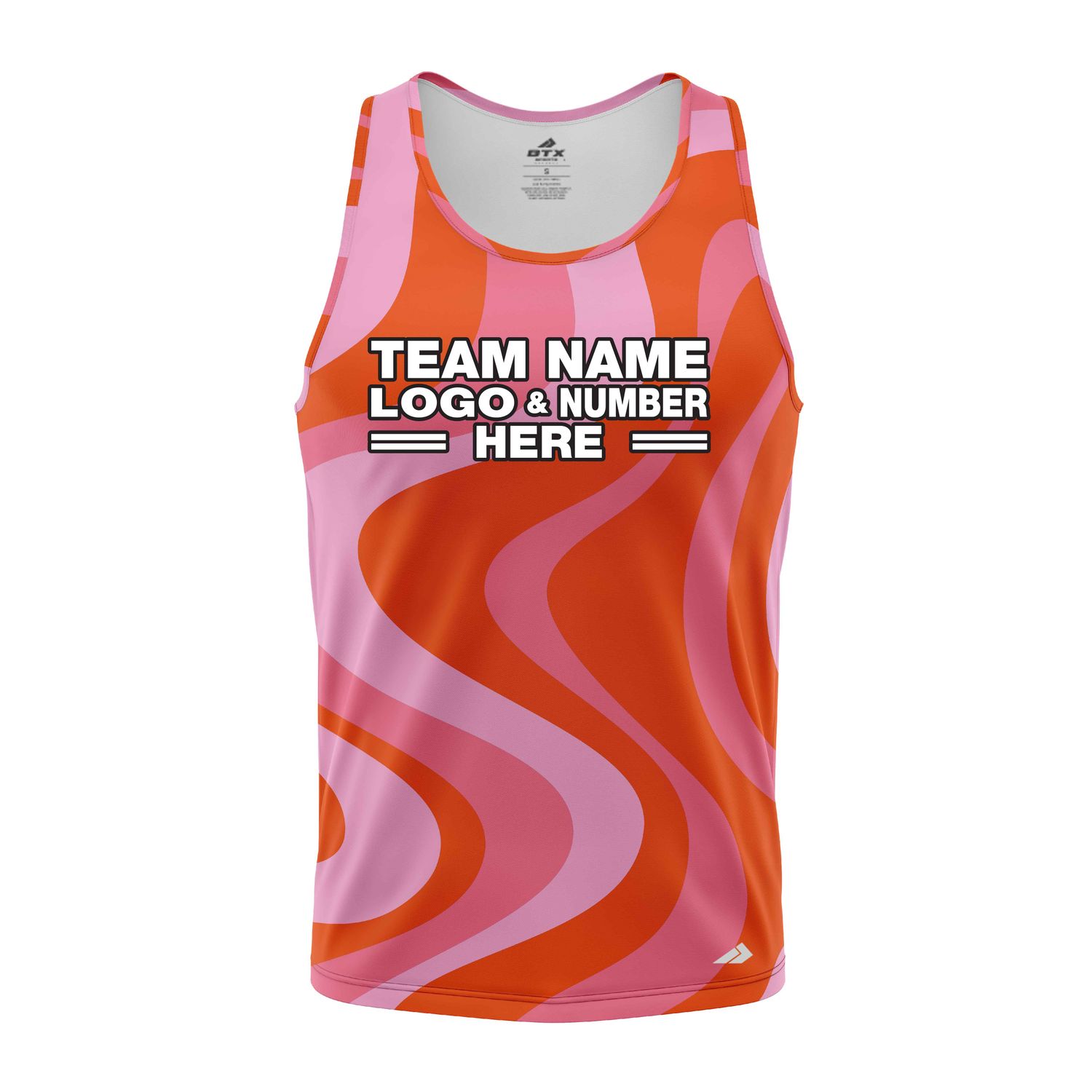 Custom Fully Sublimated Cosmic Crusaders Tie Dye Pattern Orange Pink Performance Tank Top 19027