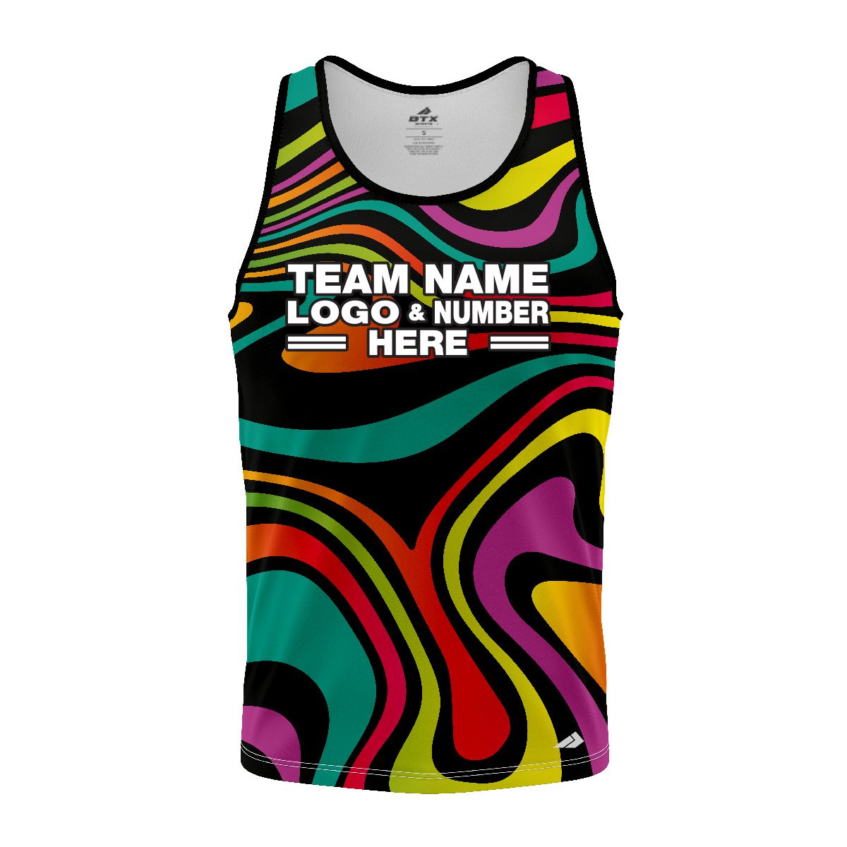 Custom Fully Sublimated Psychedelic Neon Pattern Multicolor Performance Tank Top 19035