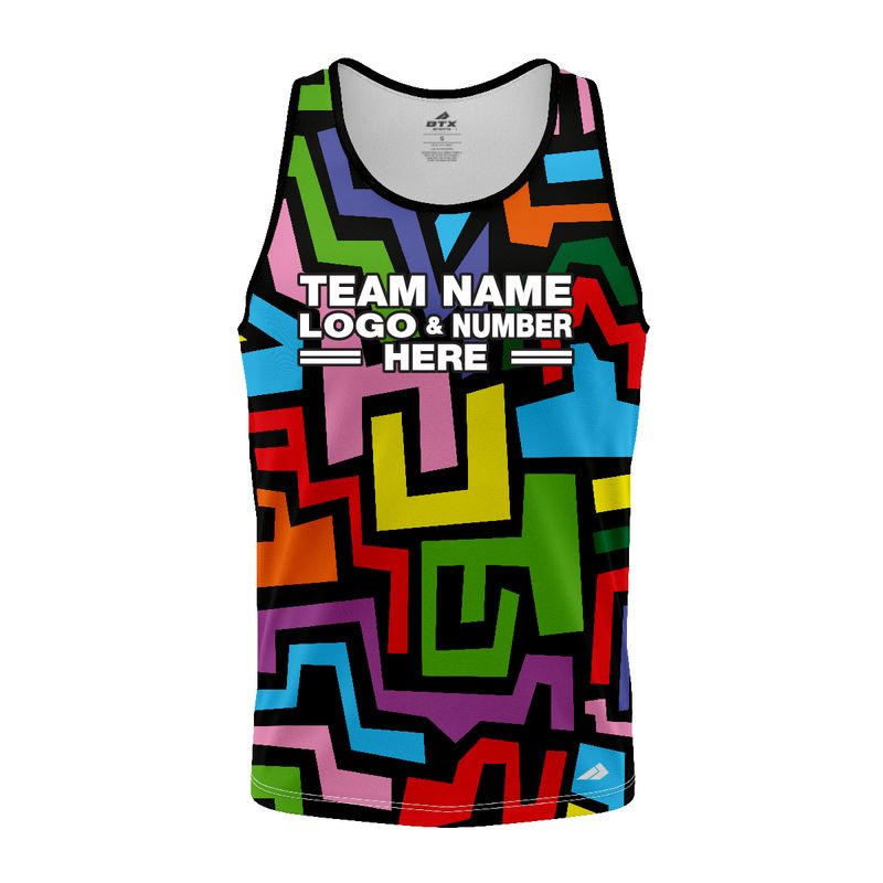 Custom Fully Sublimated Abstract Fashion Neon Pattern Multicolor Performance Tank Top 19071