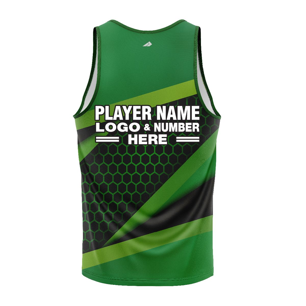 Custom Fully Sublimated Geometric Burst Neon Pattern Green Black Performance Tank Top 19091