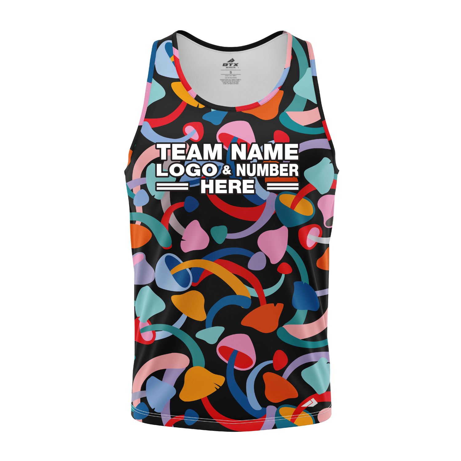 Custom Fully Sublimated Dynamic Shapes Tie Dye Pattern Multicolor Performance Tank Top 19131
