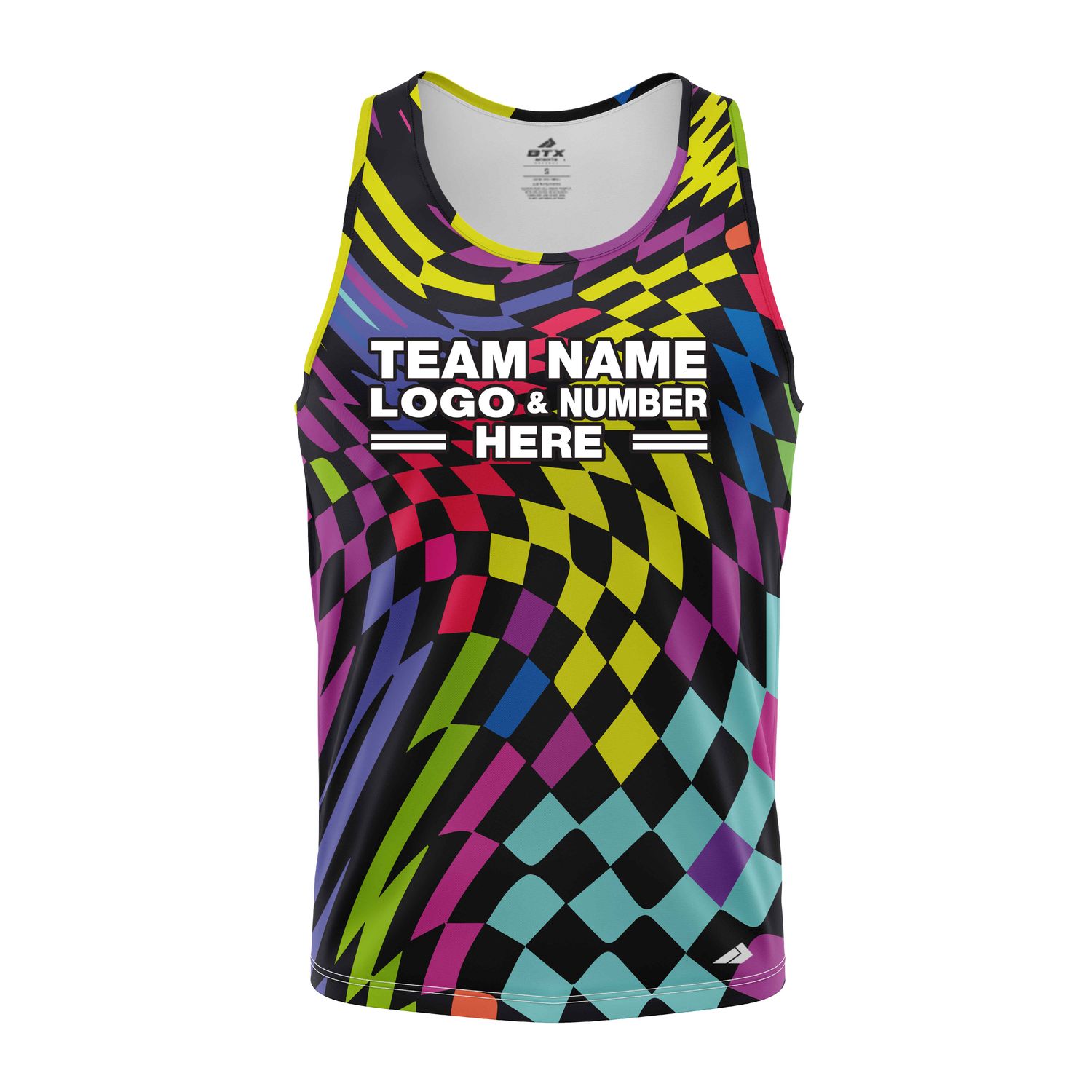 Custom Fully Sublimated Hypnotic Harmony Tie Dye Pattern Multicolor Performance Tank Top 19135