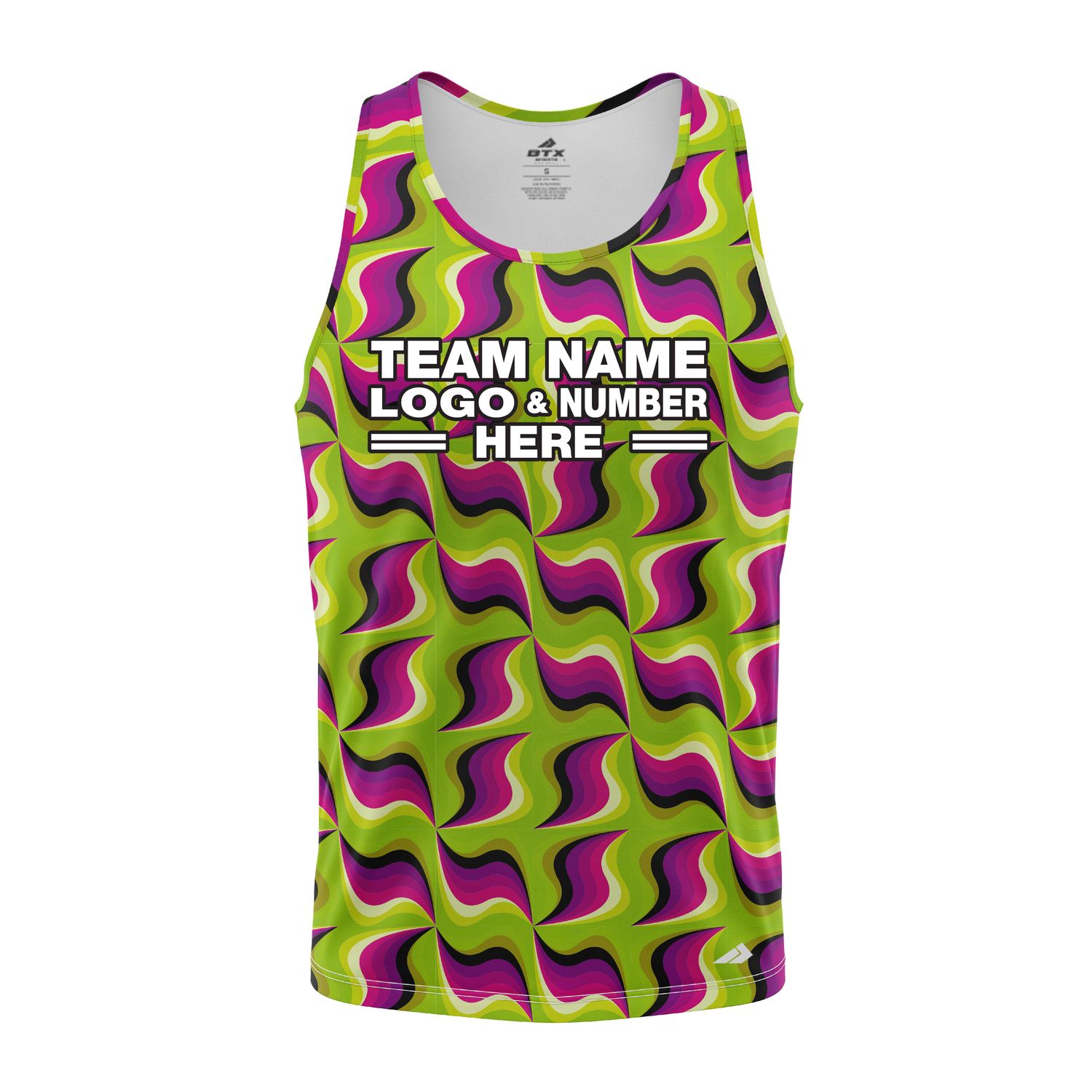 Custom Fully Sublimated Kaleidoscope Tie Dye Green Purple Performance Tank Top 19159