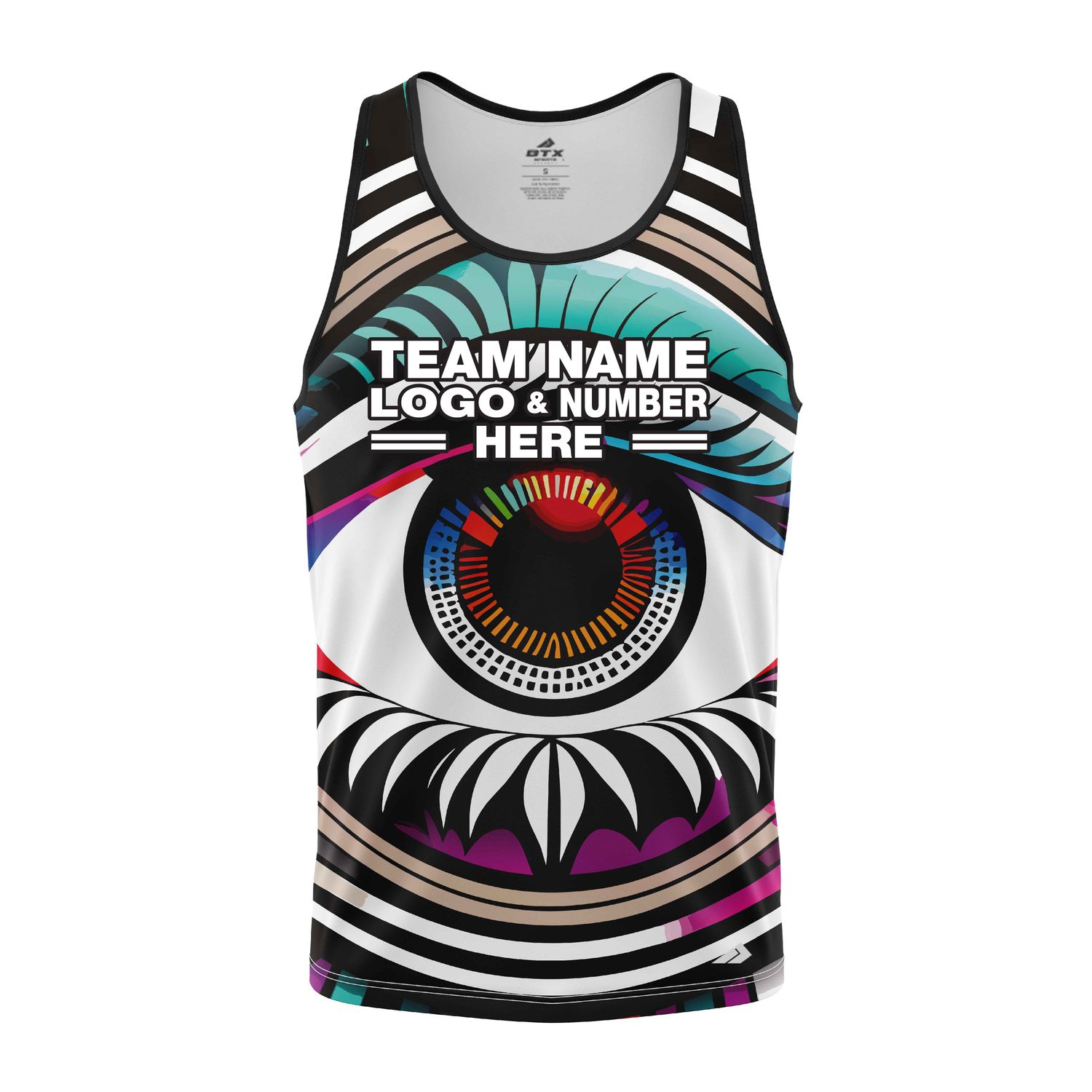 Custom Fully Sublimated Eye of the Storm Tie Dye Multicolor Performance Tank Top 19163