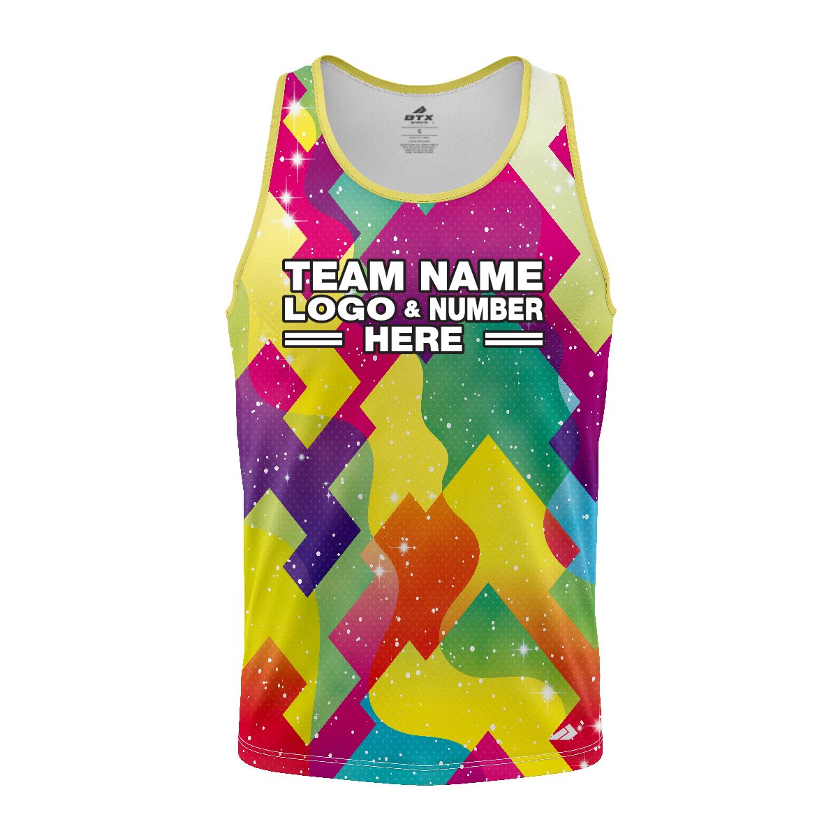Custom Fully Sublimated Colorful Two Neon Pattern Multicolor Performance Tank Top 19179