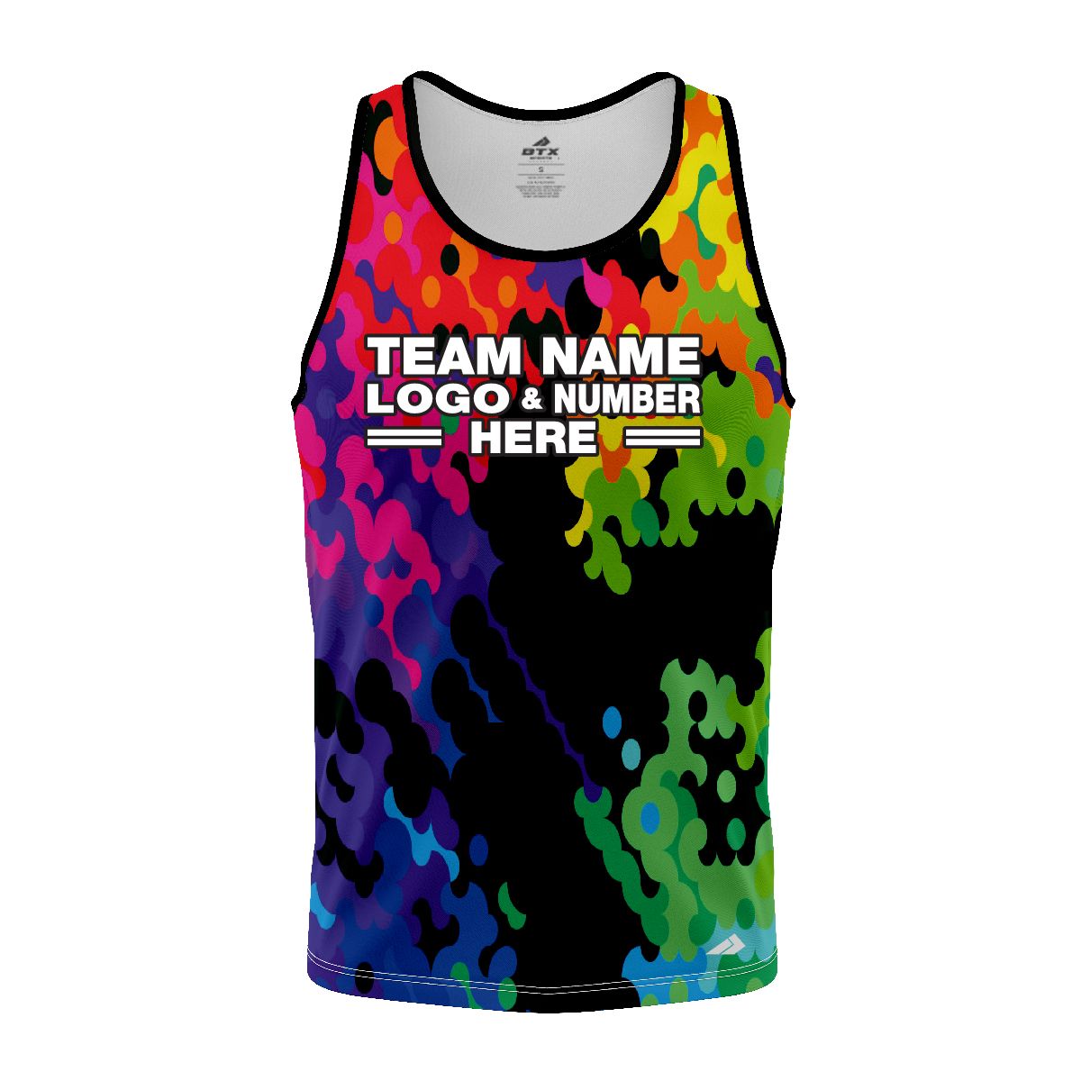 Custom Fully Sublimated Vivid Chaos Neon Pattern Multicolor Performance Tank Top 19183