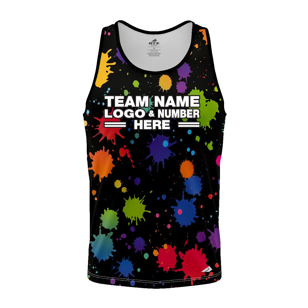 Custom Fully Sublimated Paint Splash Neon Pattern Multicolor Performance Tank Top 19187