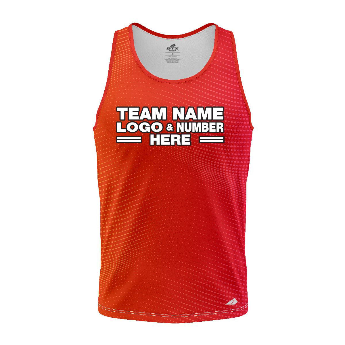 Custom Fully Sublimated Dotted Blaze Neon Pattern Pink Orange Performance Tank Top 19199