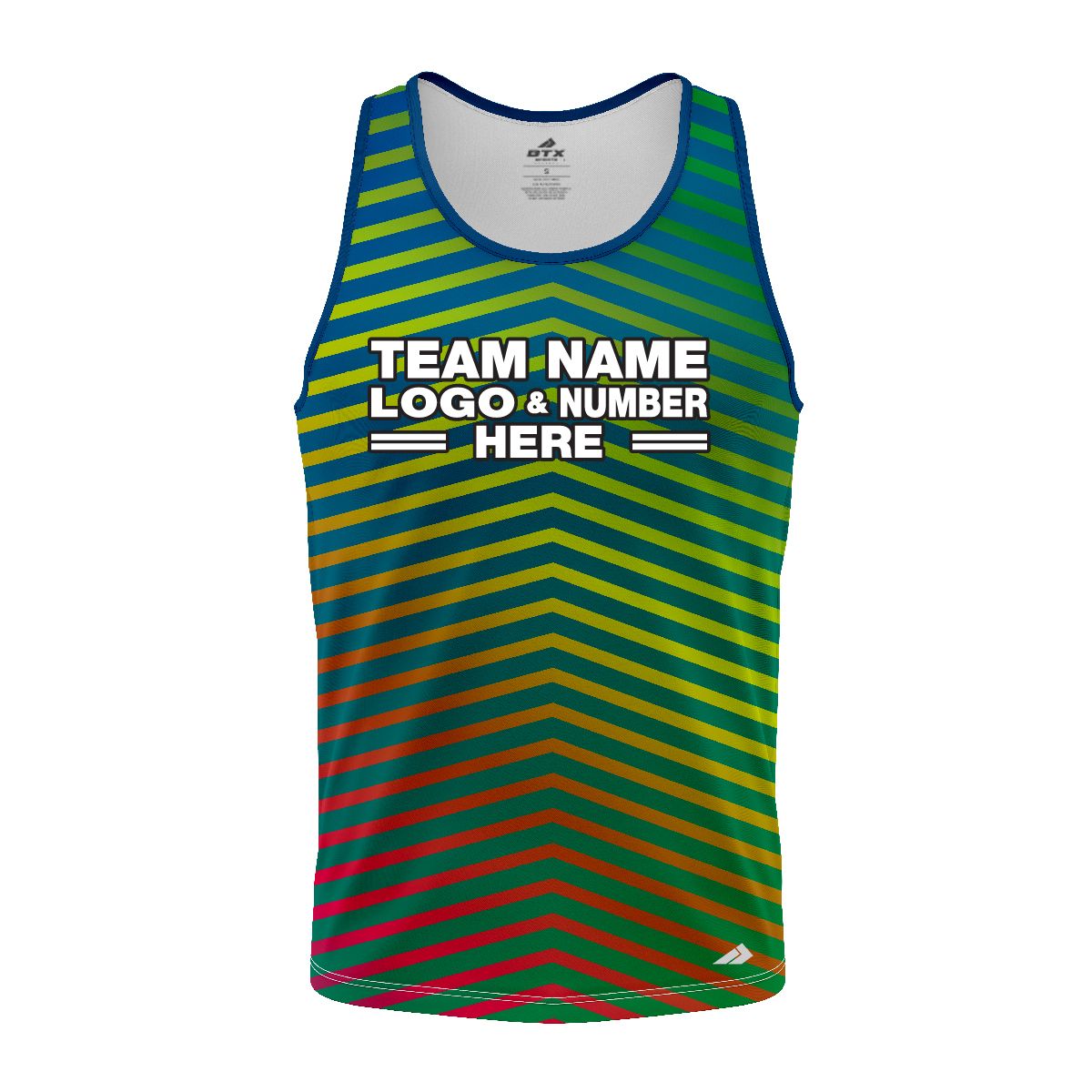 Custom Fully Sublimated Energetic Streaks Neon Pattern Multicolor Performance Tank Top 19207