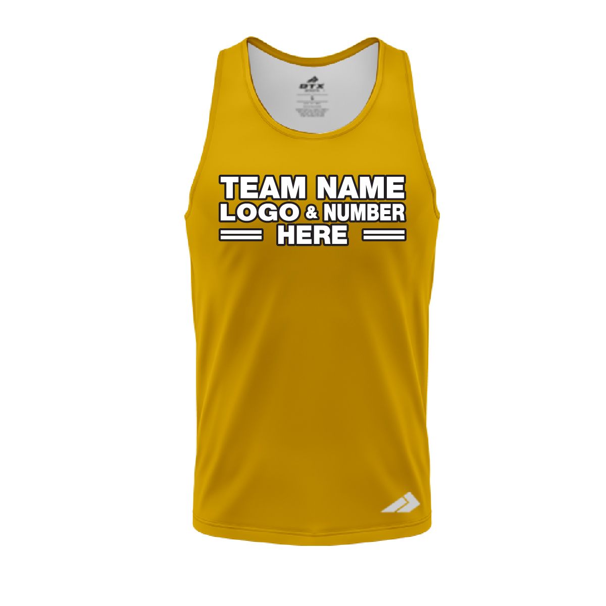 Custom Fully Sublimated Solid B9 Pattern Metallic Gold Performance Tank Top 19227