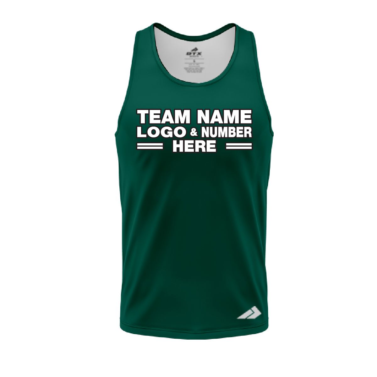 Custom Fully Sublimated Solid S20 Pattern Forest Green Performance Tank Top 19235