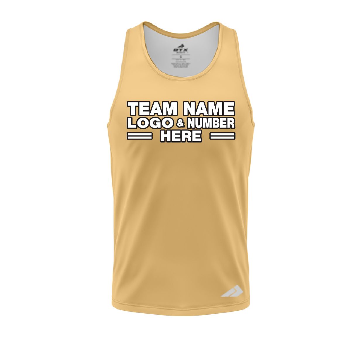 Custom Fully Sublimated Solid C5 Pattern Pale Gold Performance Tank Top 19239