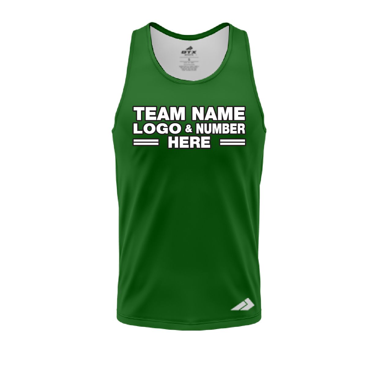 Custom Fully Sublimated Solid L4 Pattern Dark Green Performance Tank Top 19255