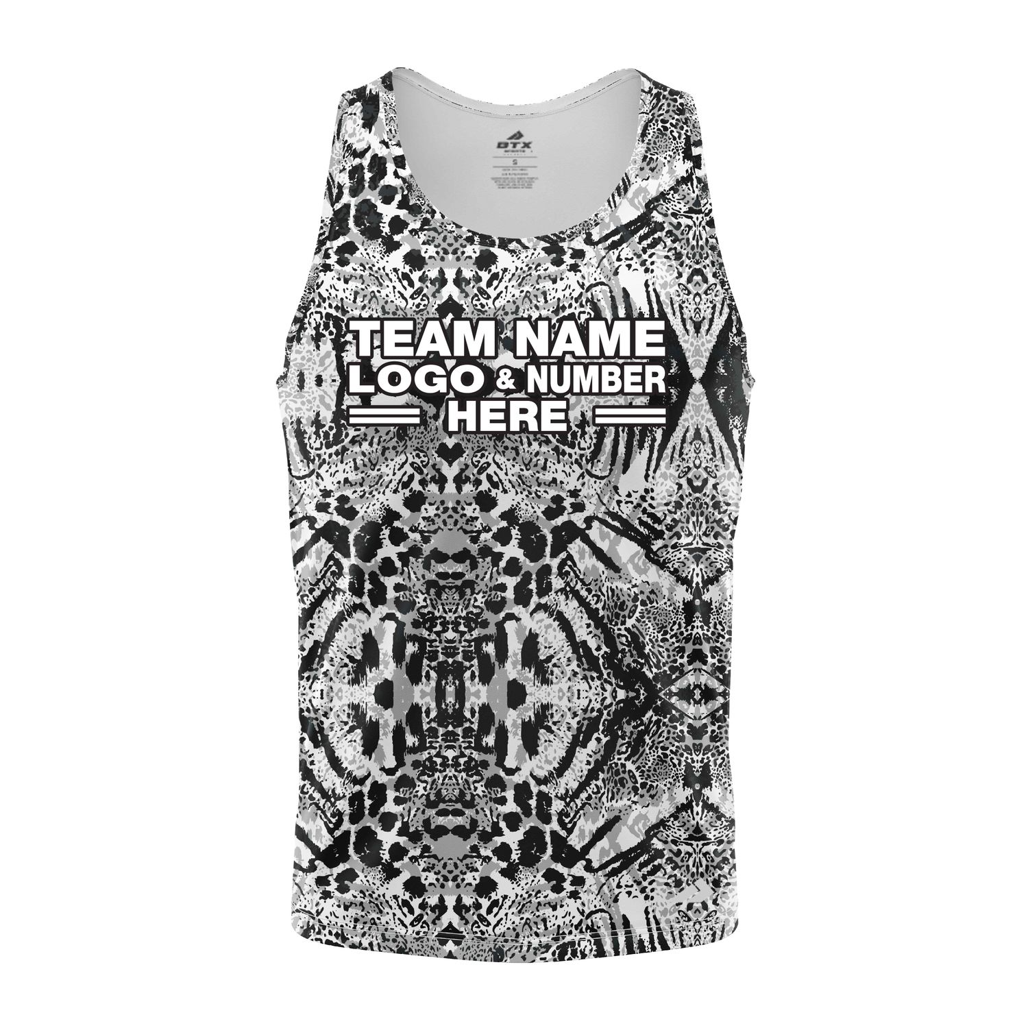 Custom Fully Monochrome Animal Print Performance Tank Top 19311