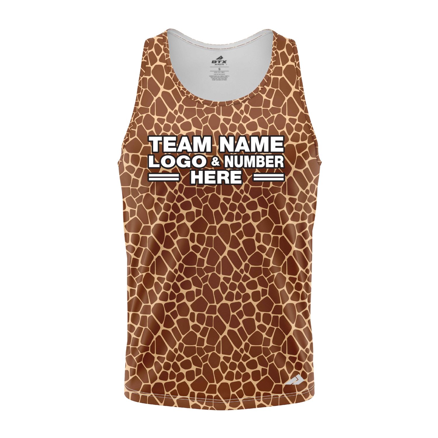 Custom Fully Sublimated Natural Giraffe Animal Print  Performance Tank Top 19327