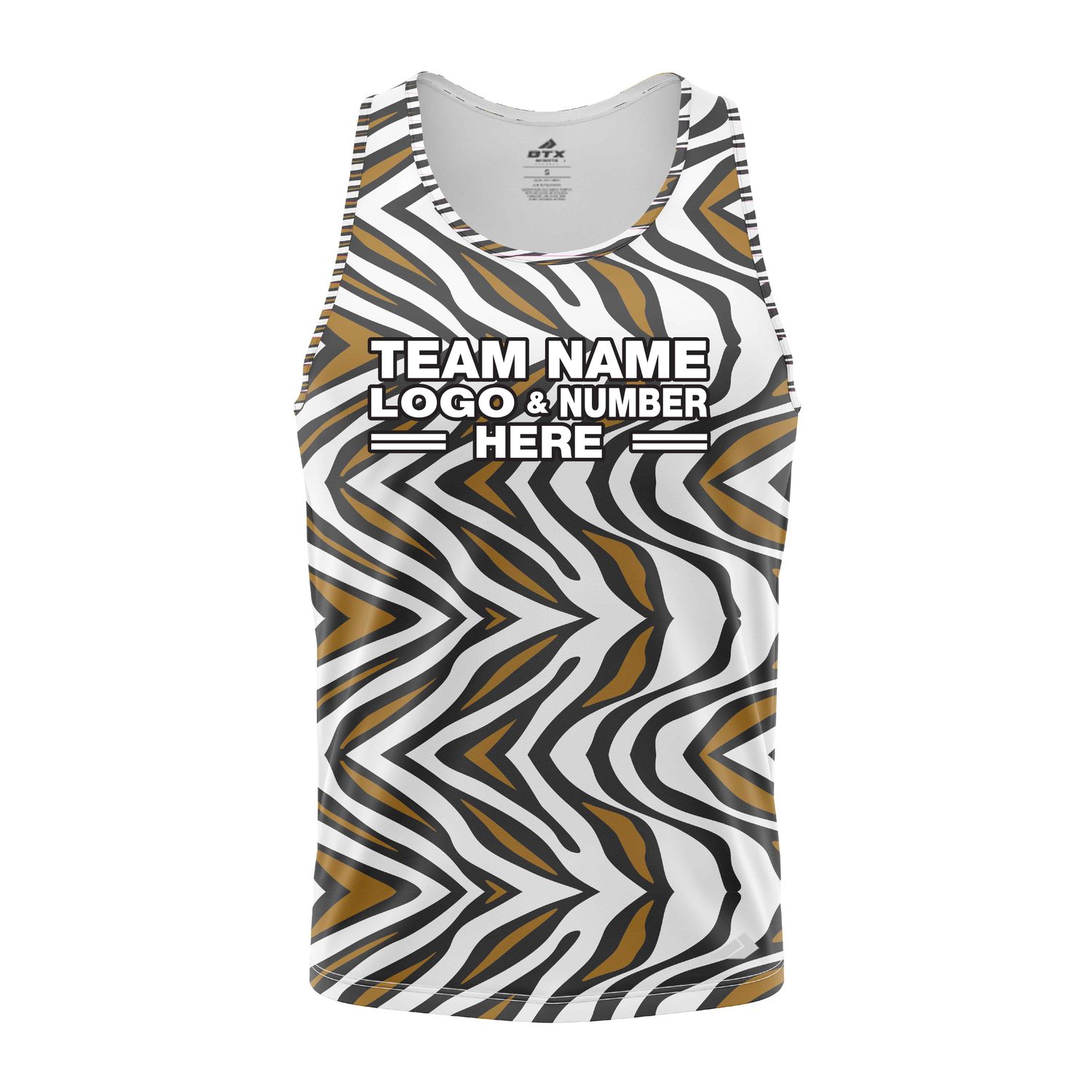 Custom Fully Sublimated Zebra Waves Animal Print Performance Tank Top 19323