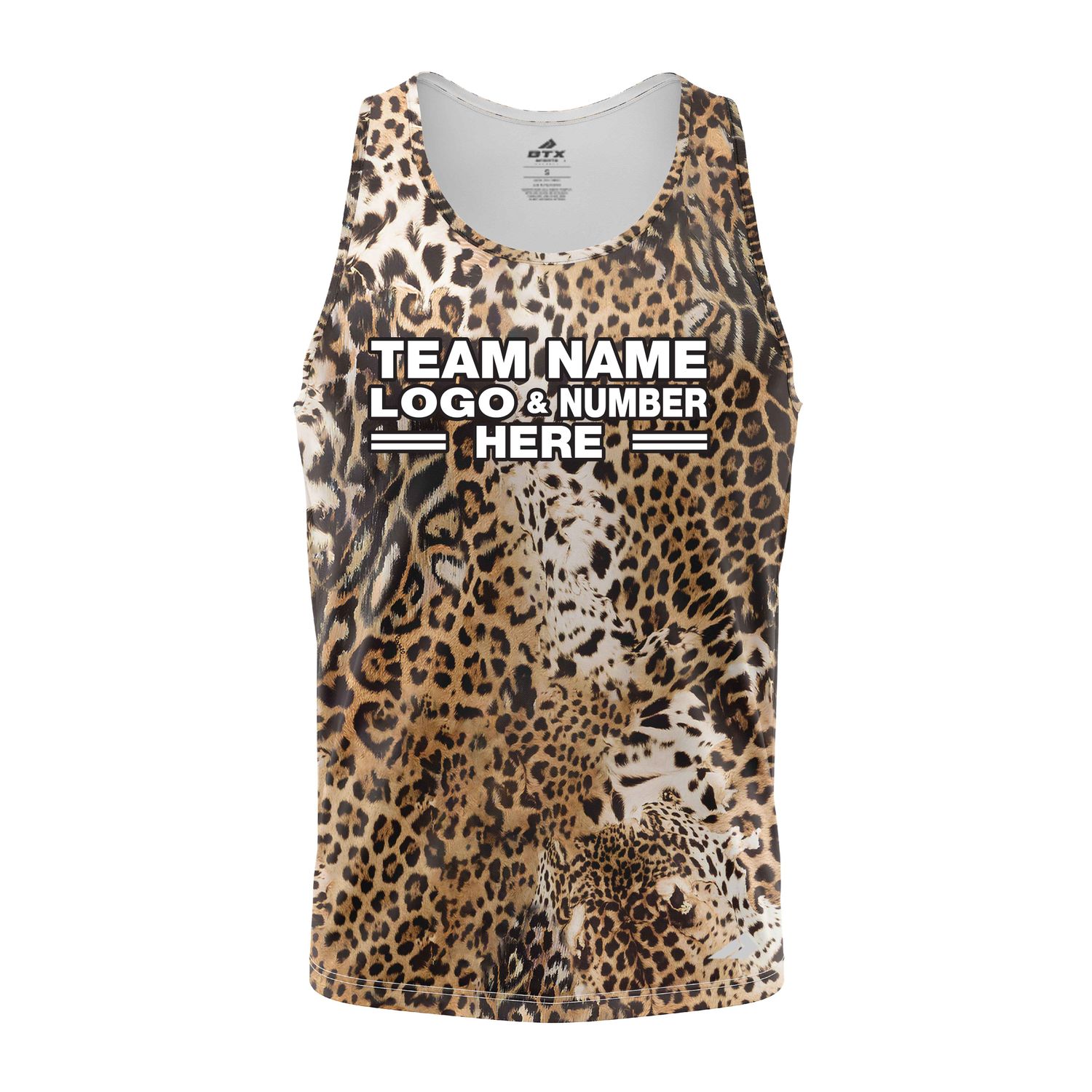 Custom Fully Sublimated Abstract Cheetah Animal Print Performance Tank Top 19331