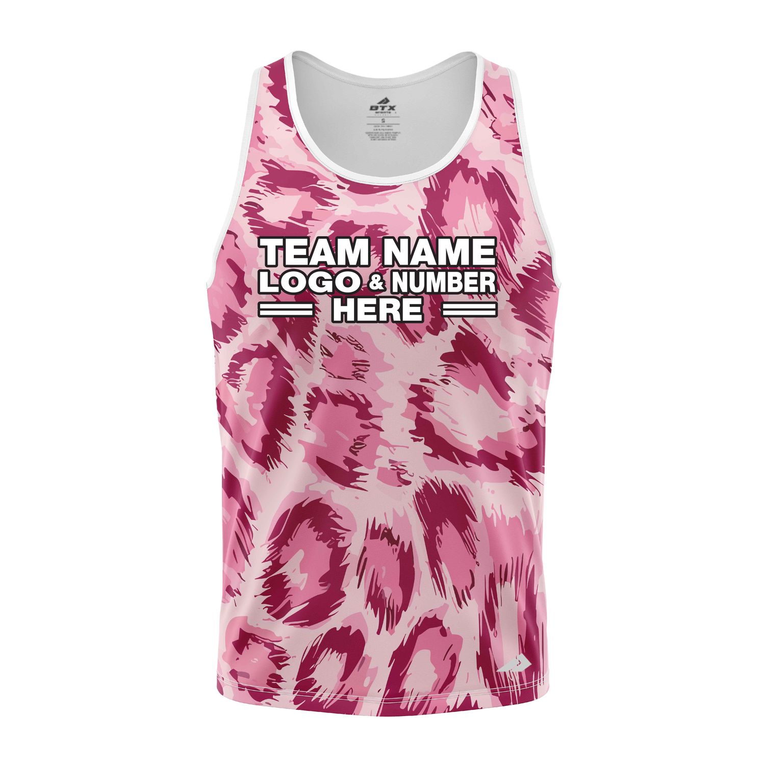 Custom Fully Sublimated Abstract Wild Pink Cheetah Print Performance Tank Top 19335