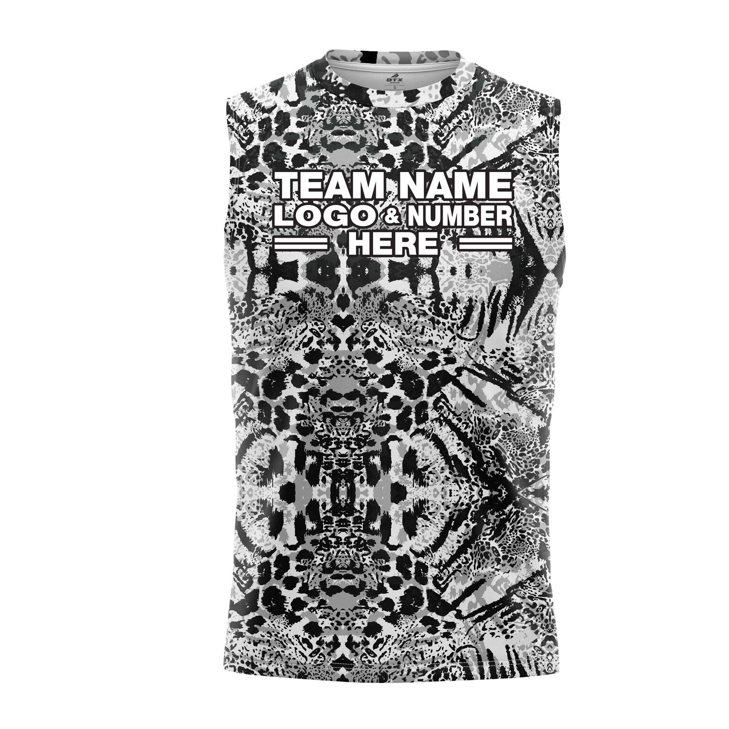 Custom Fully Monochrome Animal Print Performance Sleeveless 19407