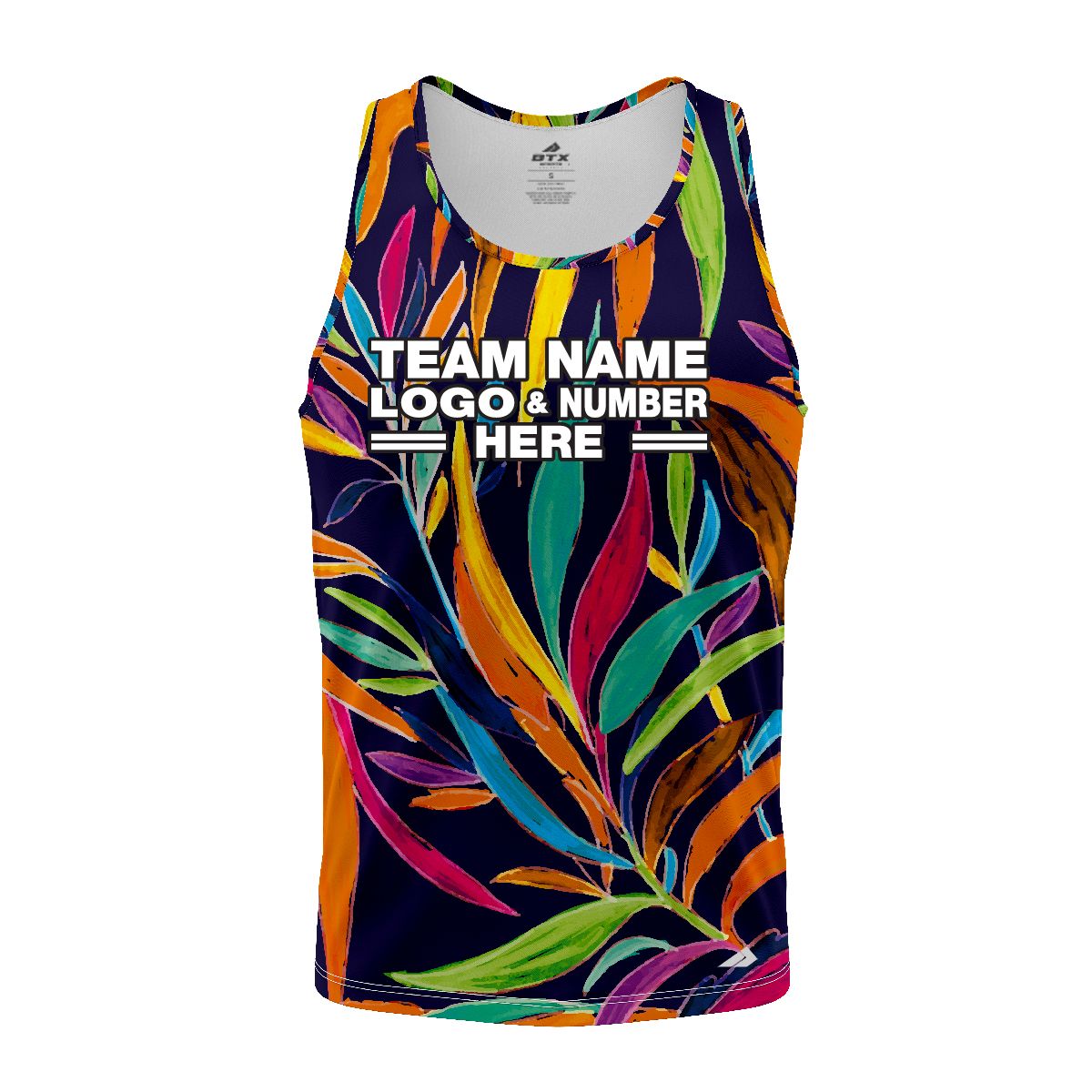 Custom Fully Sublimated Vivid Tropical Floral Pattern Multicolor Performance Tank Top 19571
